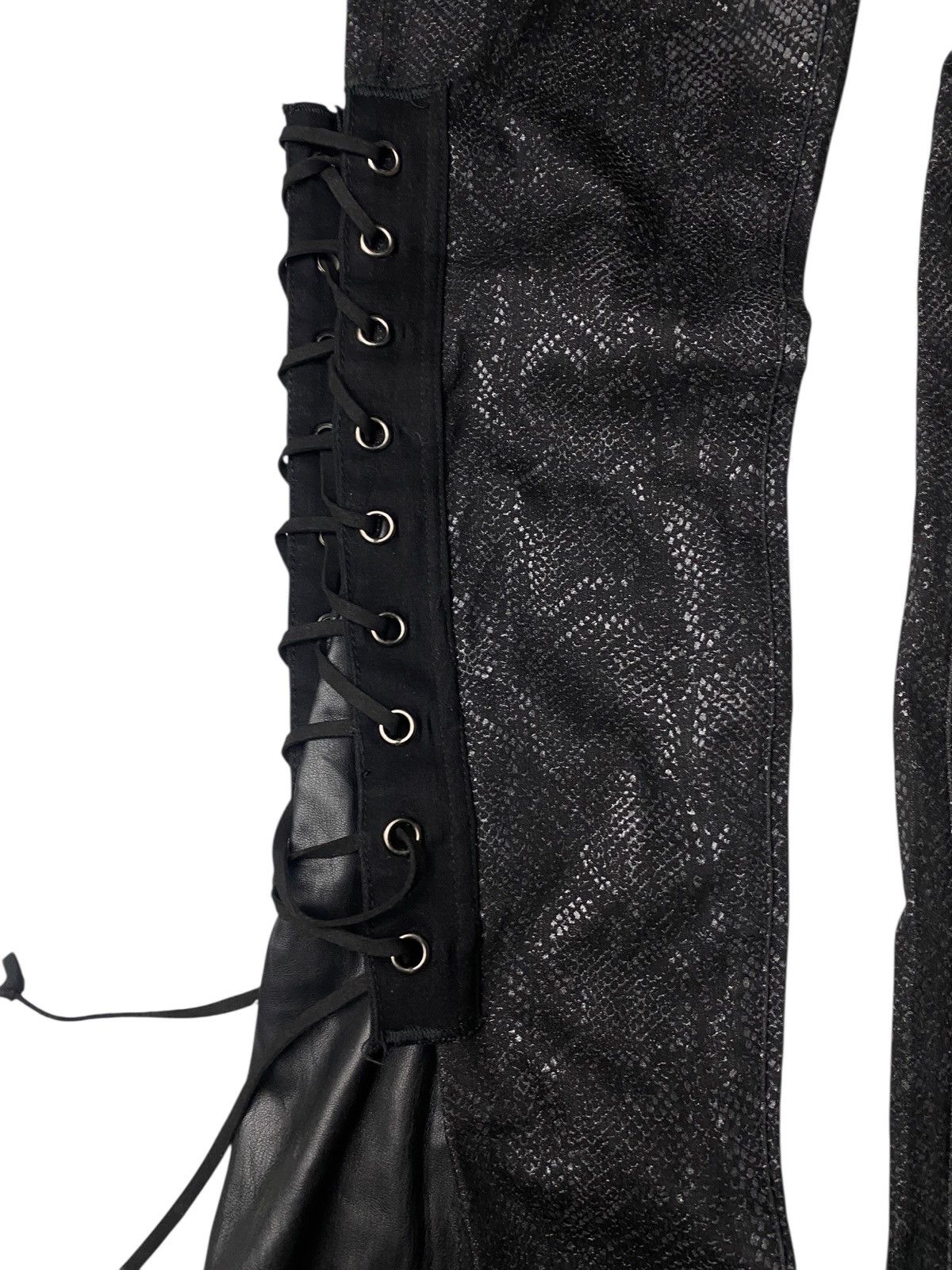 If Six Was Nine 2000's Snakeskin Laced Up Chain Custom Flared Pants Size US 28 / EU 44 - 9 Thumbnail