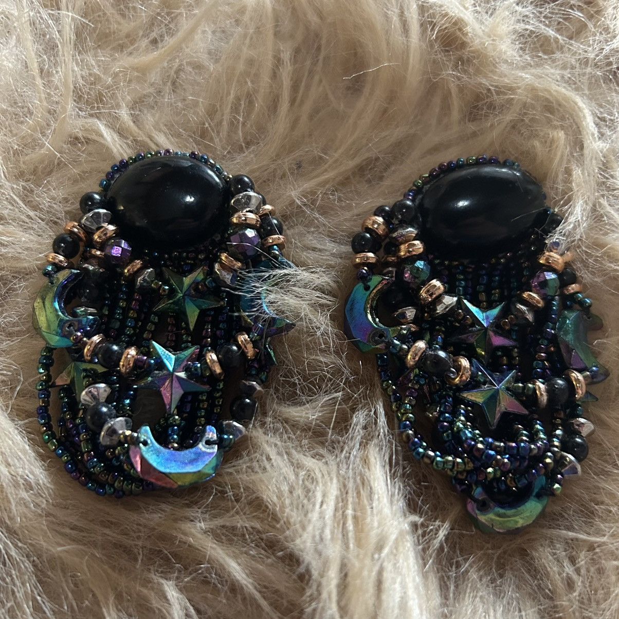 Vintage Vintage 80s cosmic large beaded pierced earrings Size ONE SIZE - 1 Thumbnail
