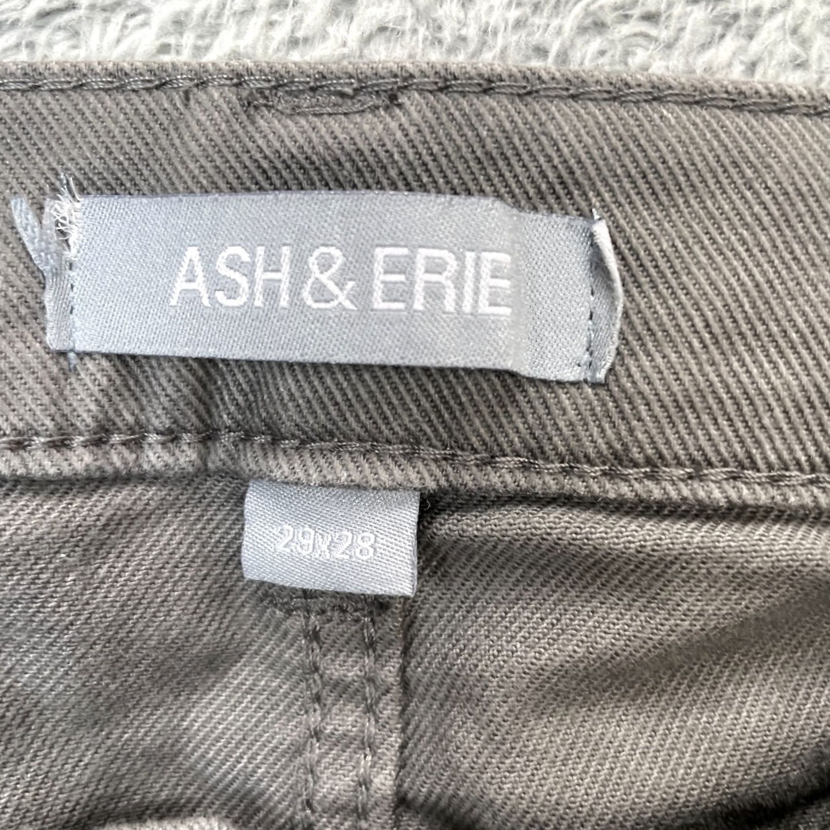 ASH ASH & ERIE Gray Jeans Tapered Leg Cotton Stretch Denim Low Rise 29x28 Size 30" / US 8 / IT 44 - 3 Thumbnail