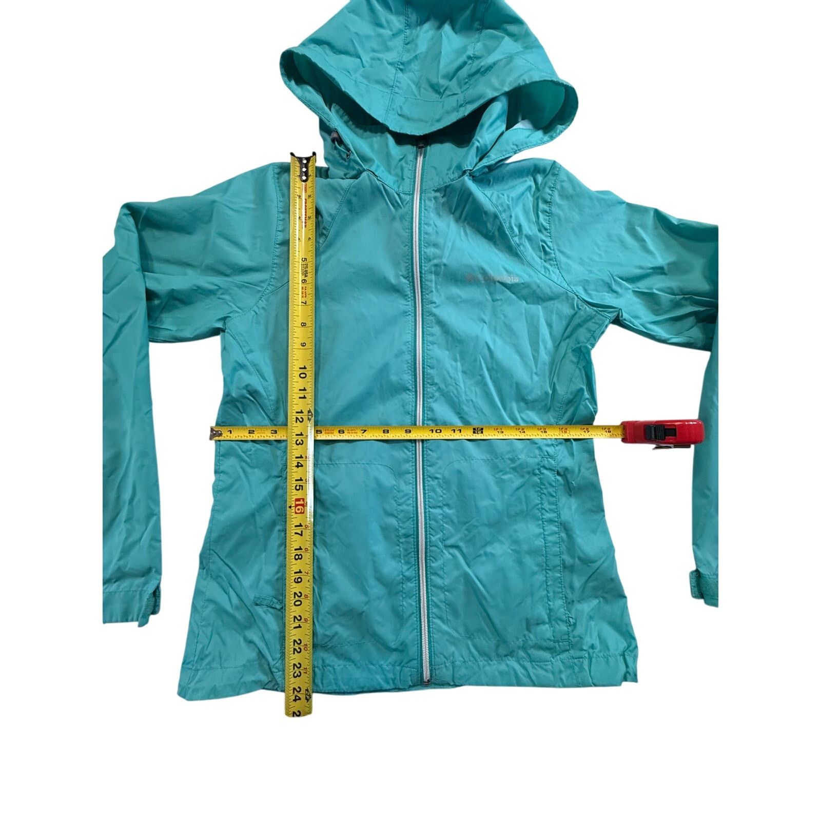 Columbia Columbia Rain Windbreaker Jacket Womens Small Full Zip Teal Size S / US 4 / IT 40 - 3 Thumbnail