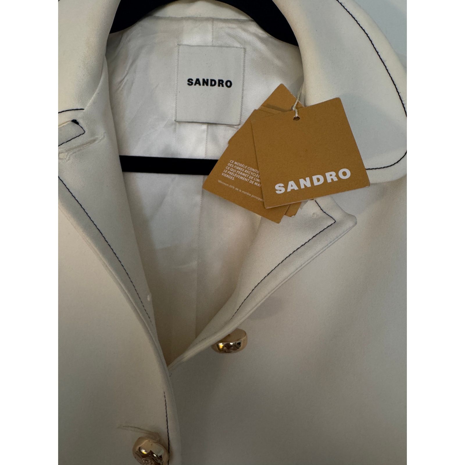 Sandro Sandro NWT Peter Pan collar cropped jacket Size M / US 6-8 / IT 42-44 - 3 Thumbnail