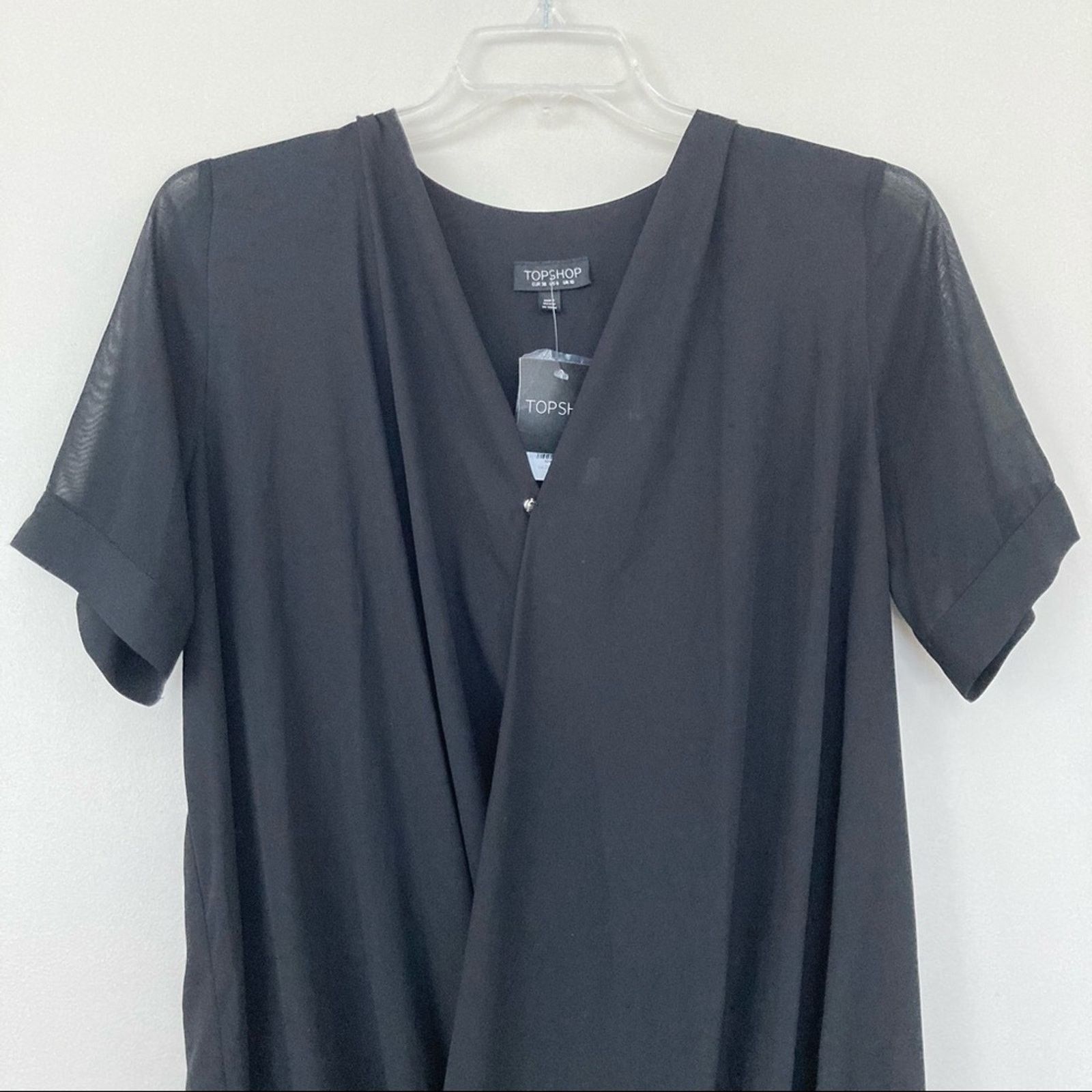 Topshop Topshop Black Twist Front Surplice Dress Sz 6 Size M / US 6-8 / IT 42-44 - 2 Thumbnail