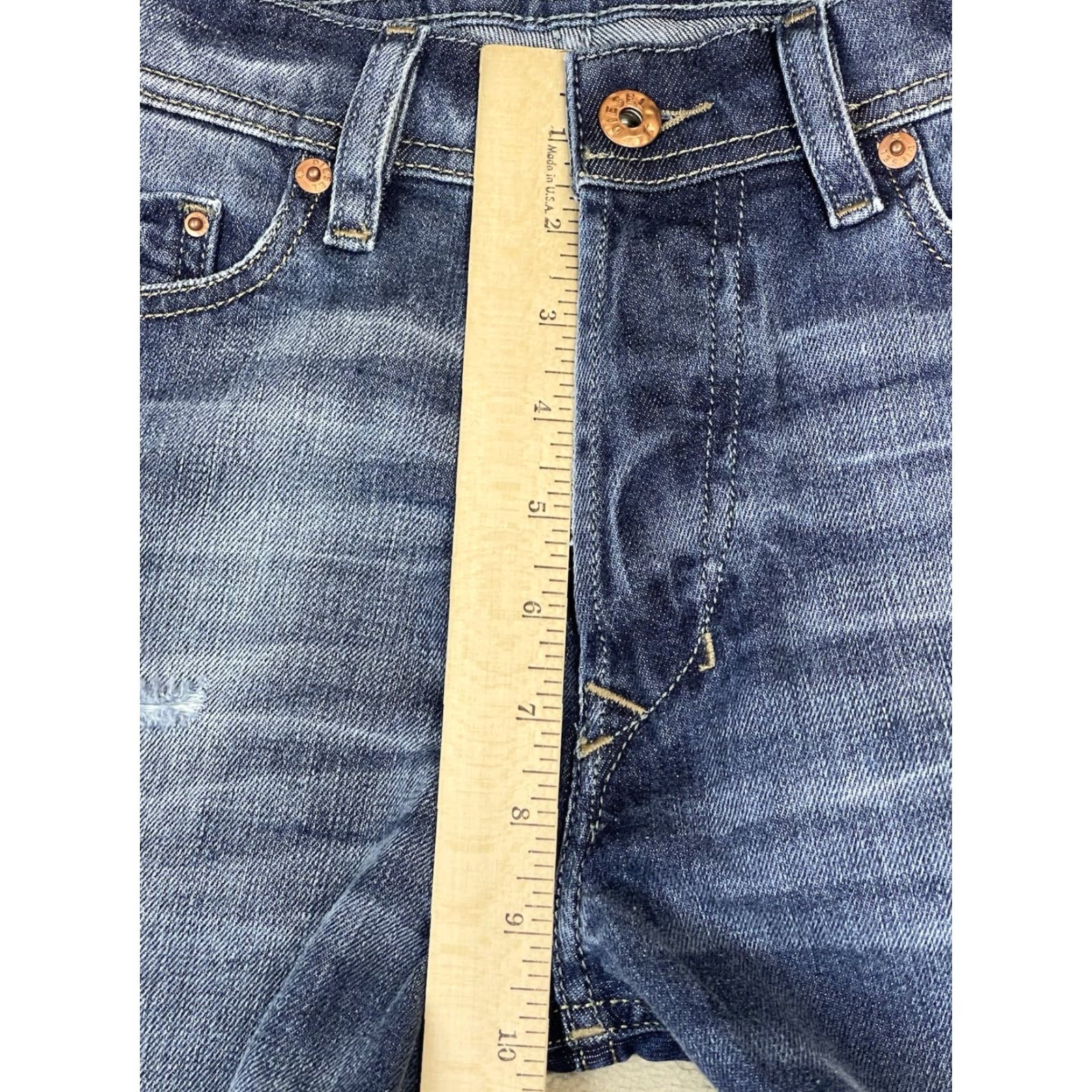 Diesel Diesel Jeans Mens 27x30 Blue Tepphar Slim Carrot Button Fly Distressed Denim Size US 27 - 7 Thumbnail
