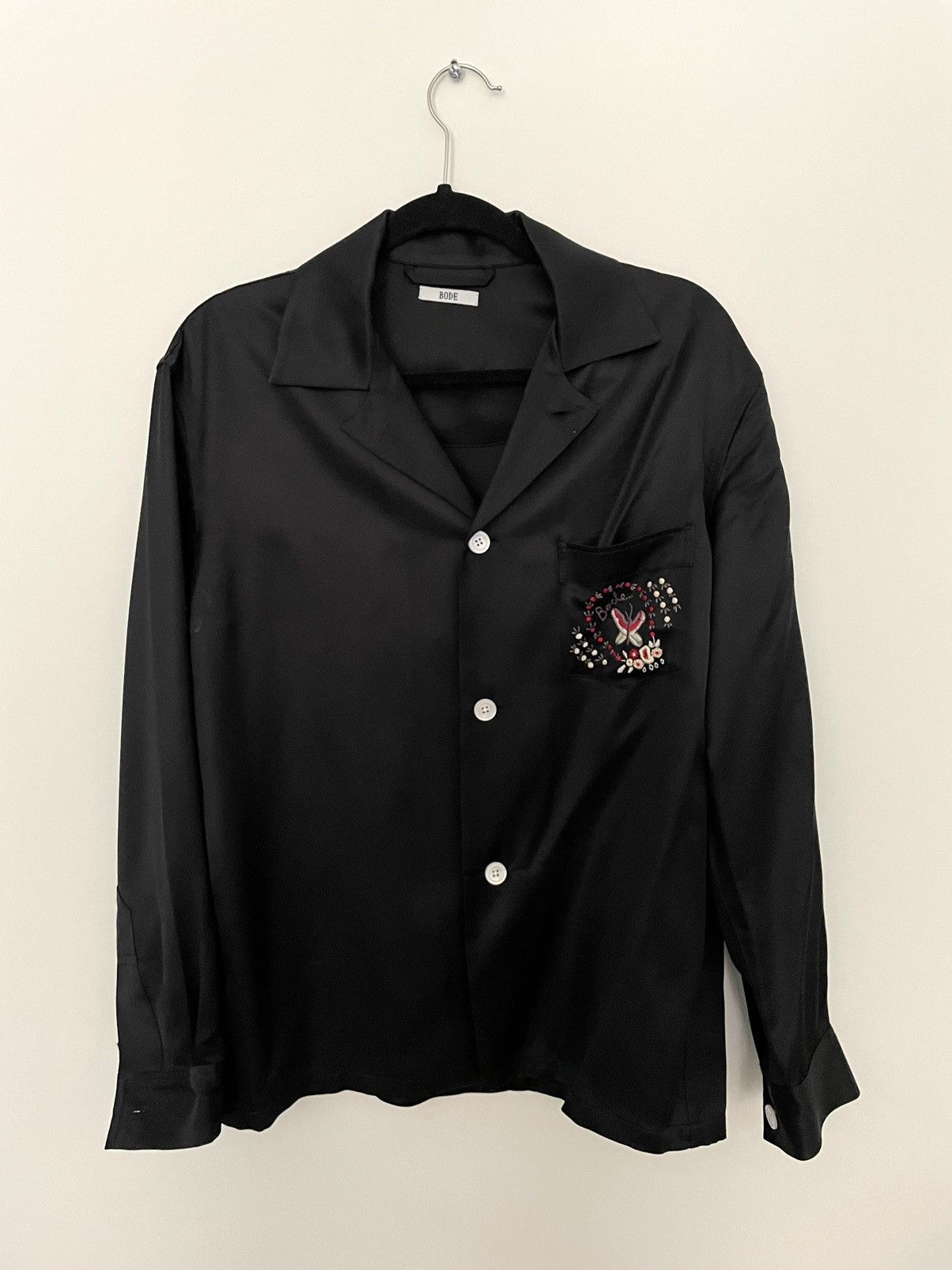 Bode Embroidered Leafwing Silk Bode Shirt | Grailed