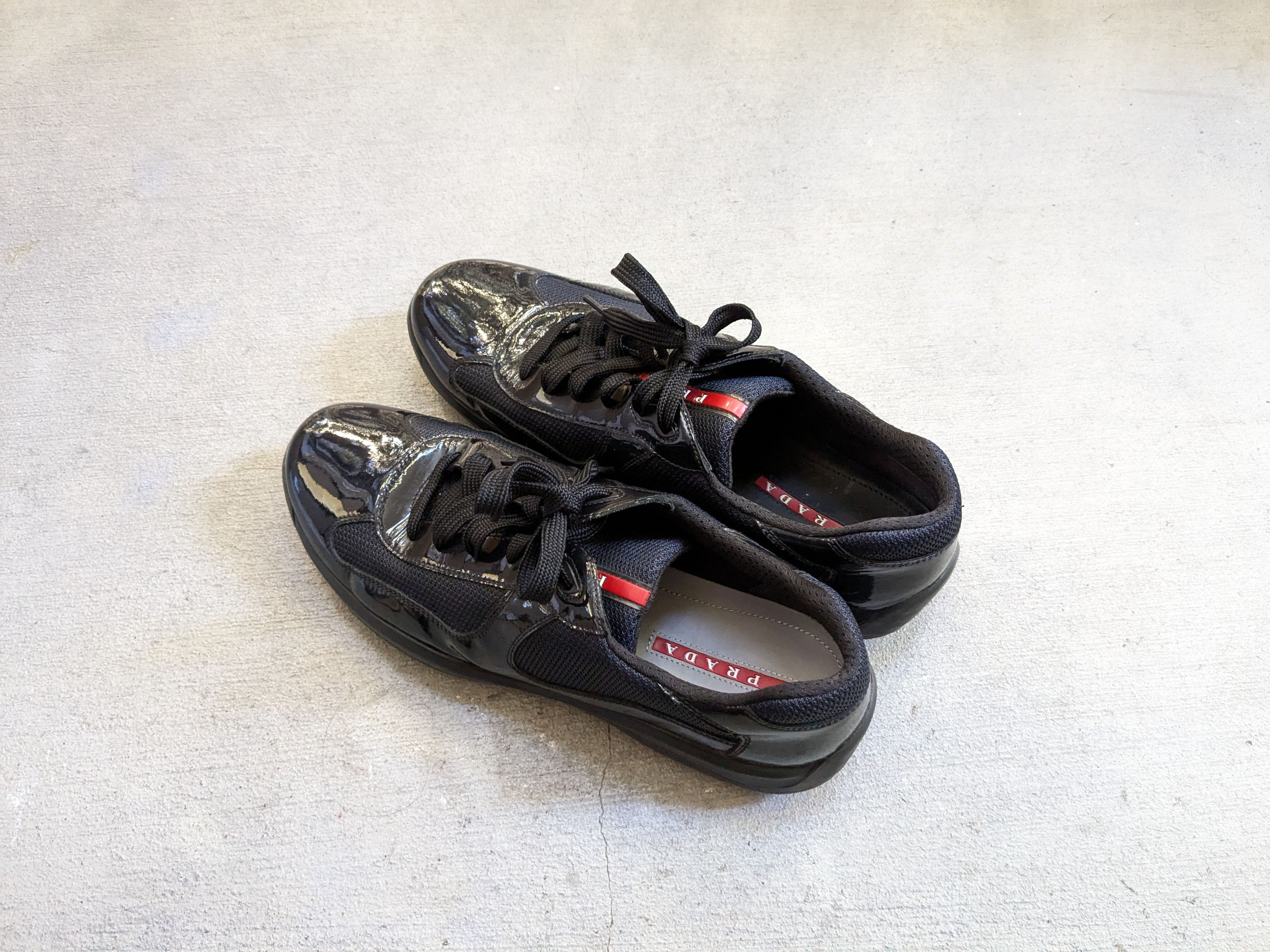 Prada Prada America's Cup Black Patent Leather Red 11.5 Low Tops Size US 11.5 / EU 44-45 - 13 Thumbnail
