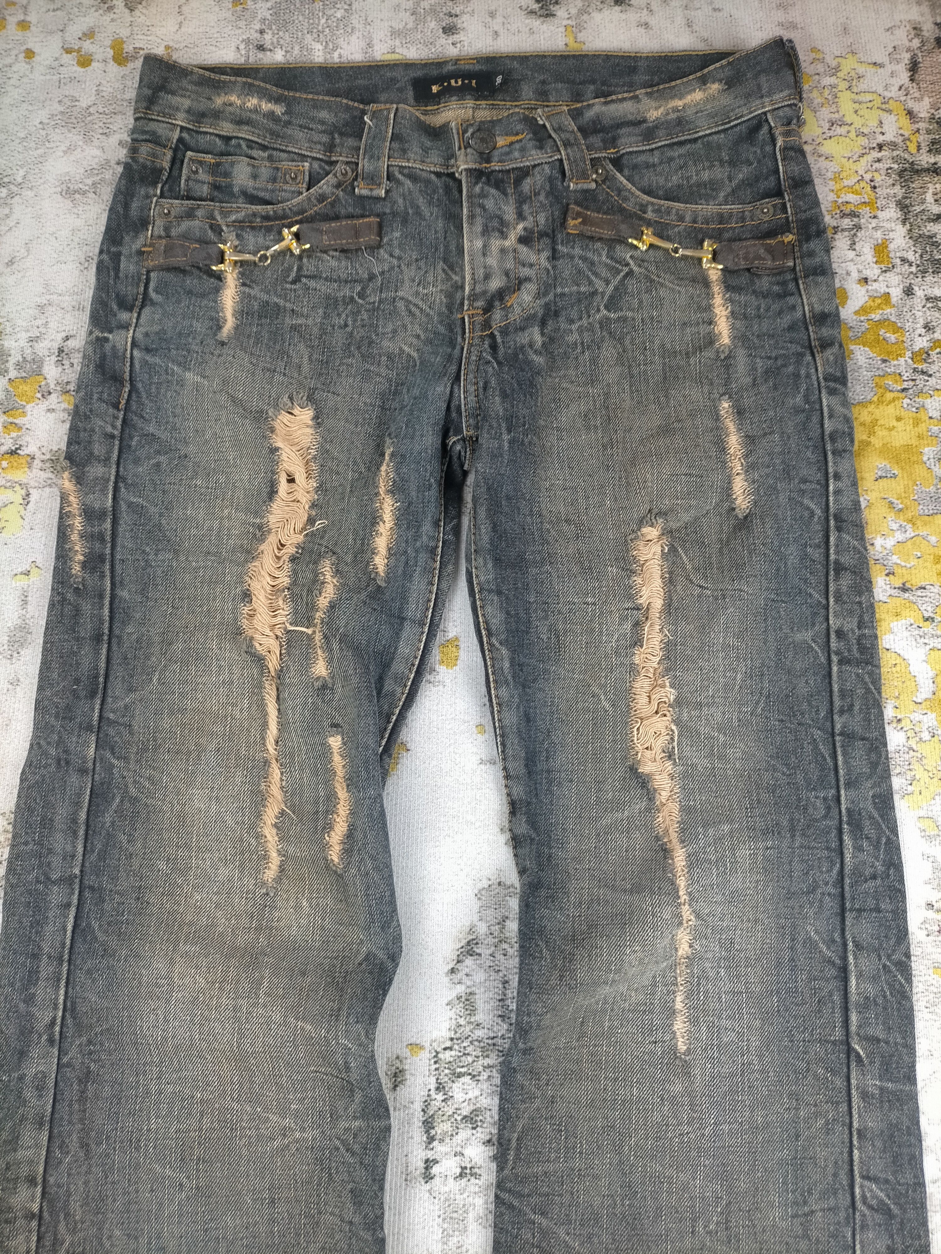 Tornado Mart 🔥Rare Vintage 90s Kui Distressed Ripped Size US 30 / EU 46 - 3 Thumbnail