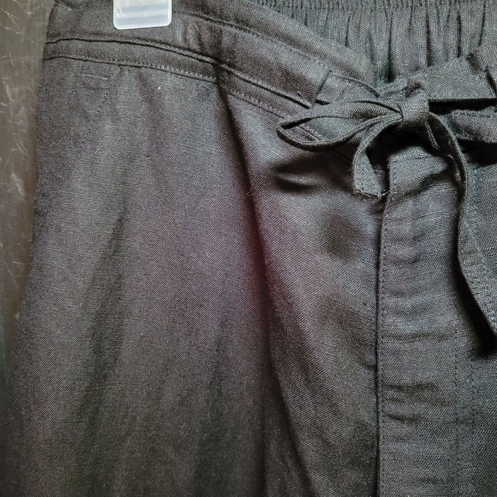 Perry Ellis Perry Ellis, dress pants, black with a tie waist, nwot, L Size US 31 - 4 Thumbnail