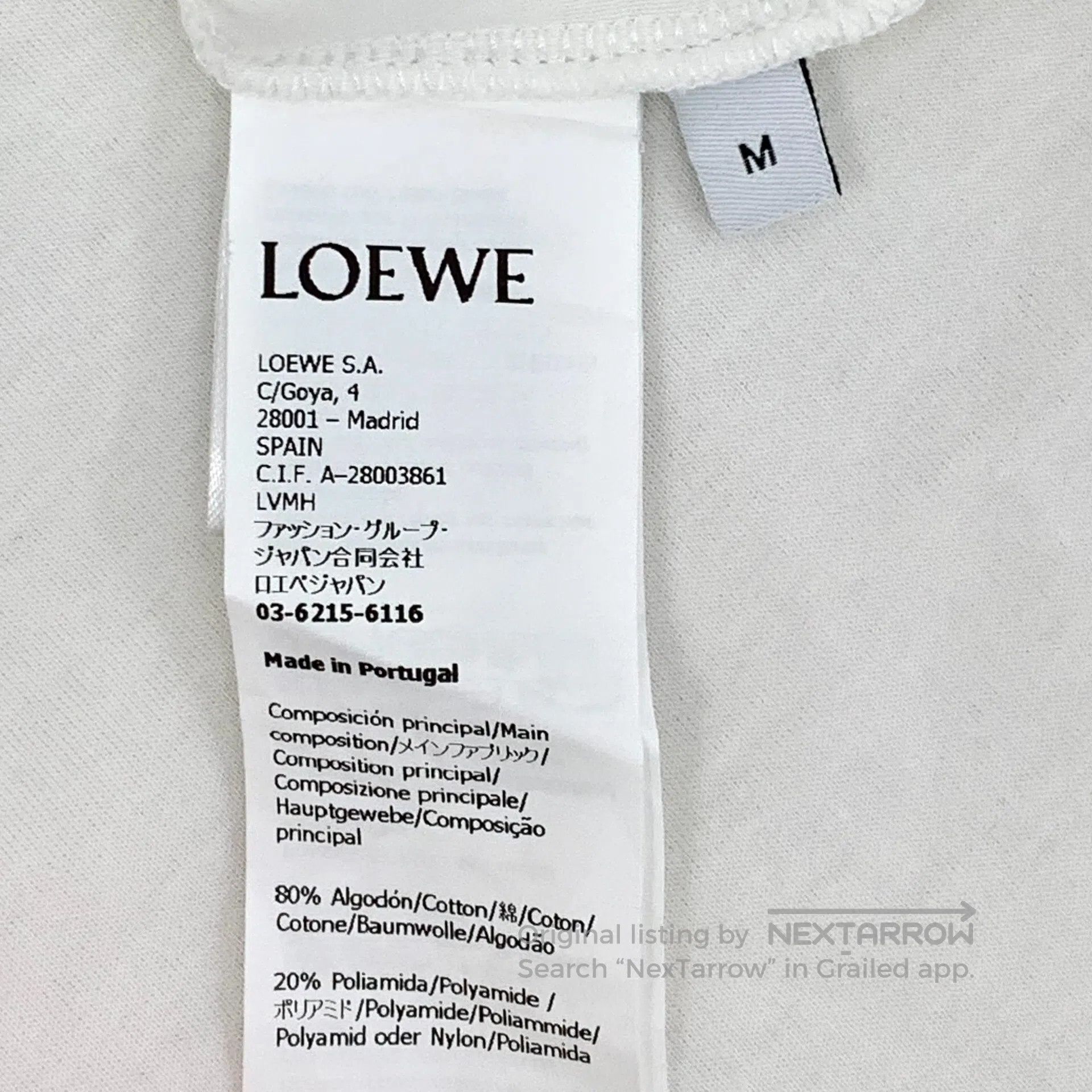 Loewe Loewe White Logo Pattern Printed Cotton Crew Neck Short Sl Size US M / EU 48-50 / 2 - 9 Thumbnail