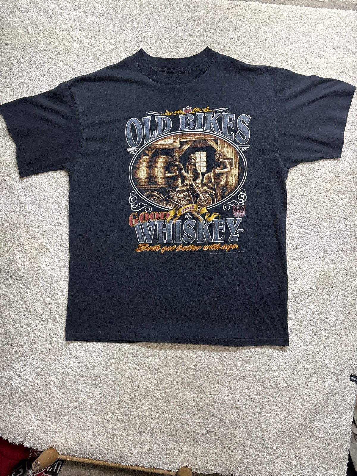 Other Vtg 1993 3D Emblem American Biker Whiskey Shirt Size US L / EU 52-54 / 3 - 2 Thumbnail