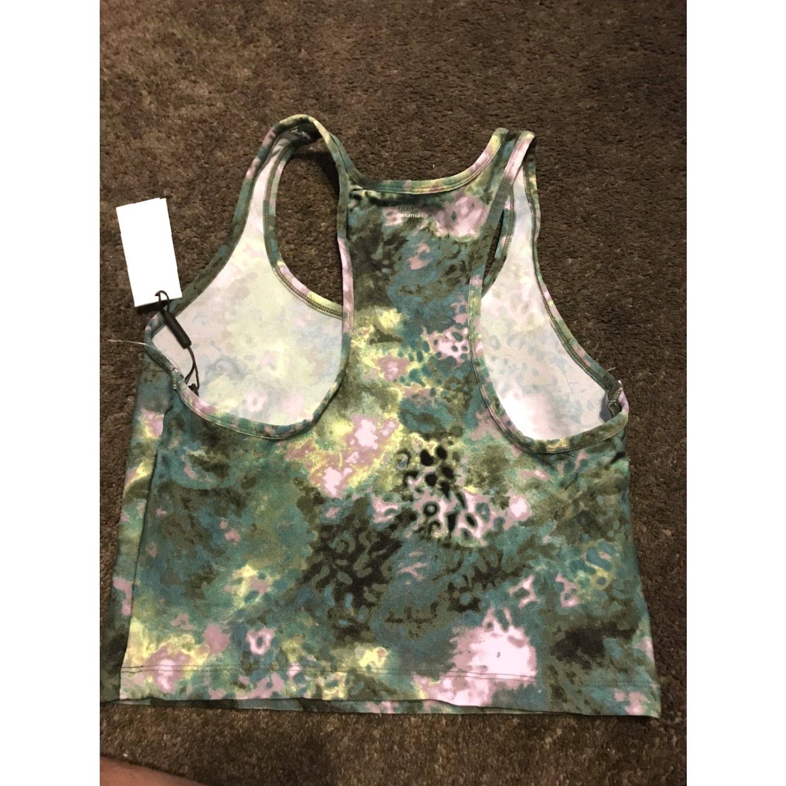Calvin Klein Calvin Klein Performance Cropped Tank Top M Multicolor Women Sleeveless Racerback Cropped Logo Moisture Wicking Activewear Size M / US 6-8 / IT 42-44 - 3 Thumbnail