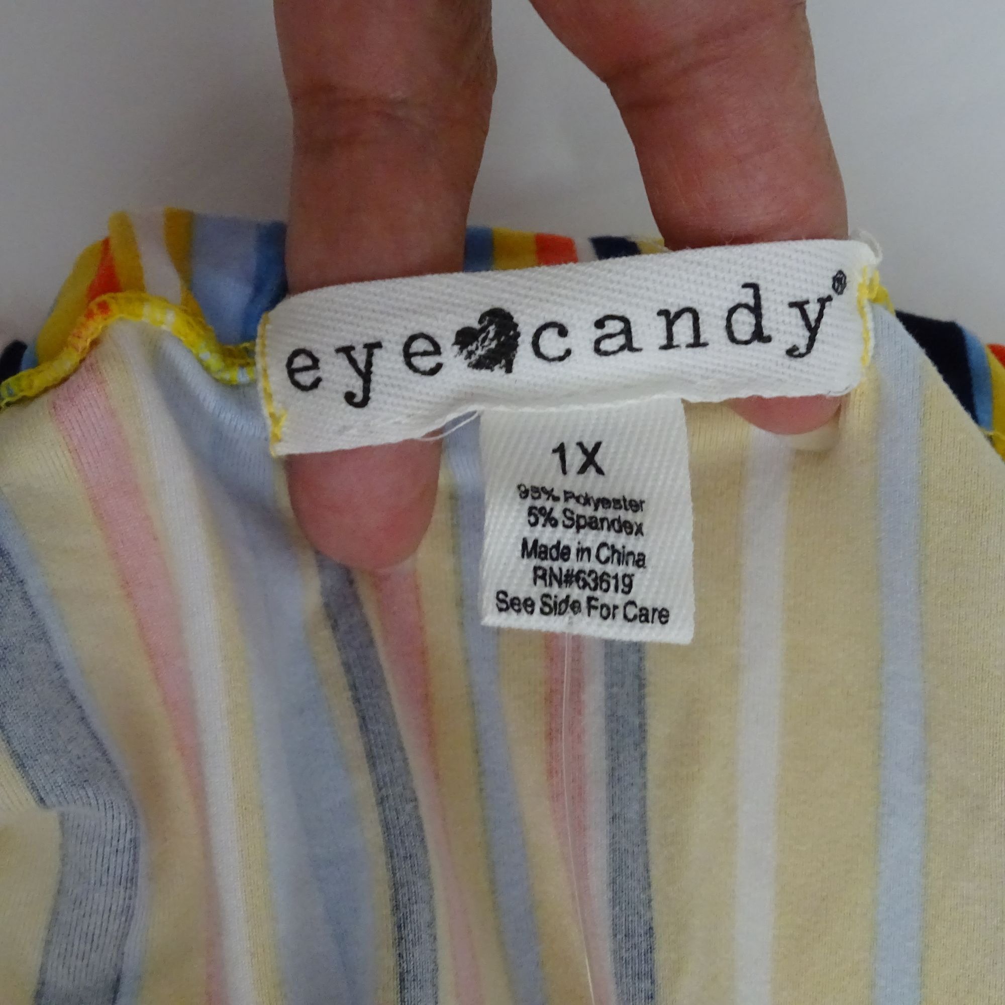 Other Eye Candy Multicolor Striped Off-Shoulder Jumpsuit Size 1X Size 40" / US 18 - 8 Thumbnail