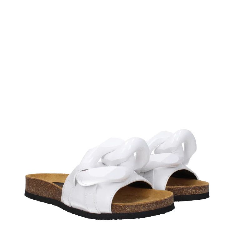 JW Anderson ob1o1e1124 Leather Slippers in White Size US 7 / IT 37 - 2 Thumbnail