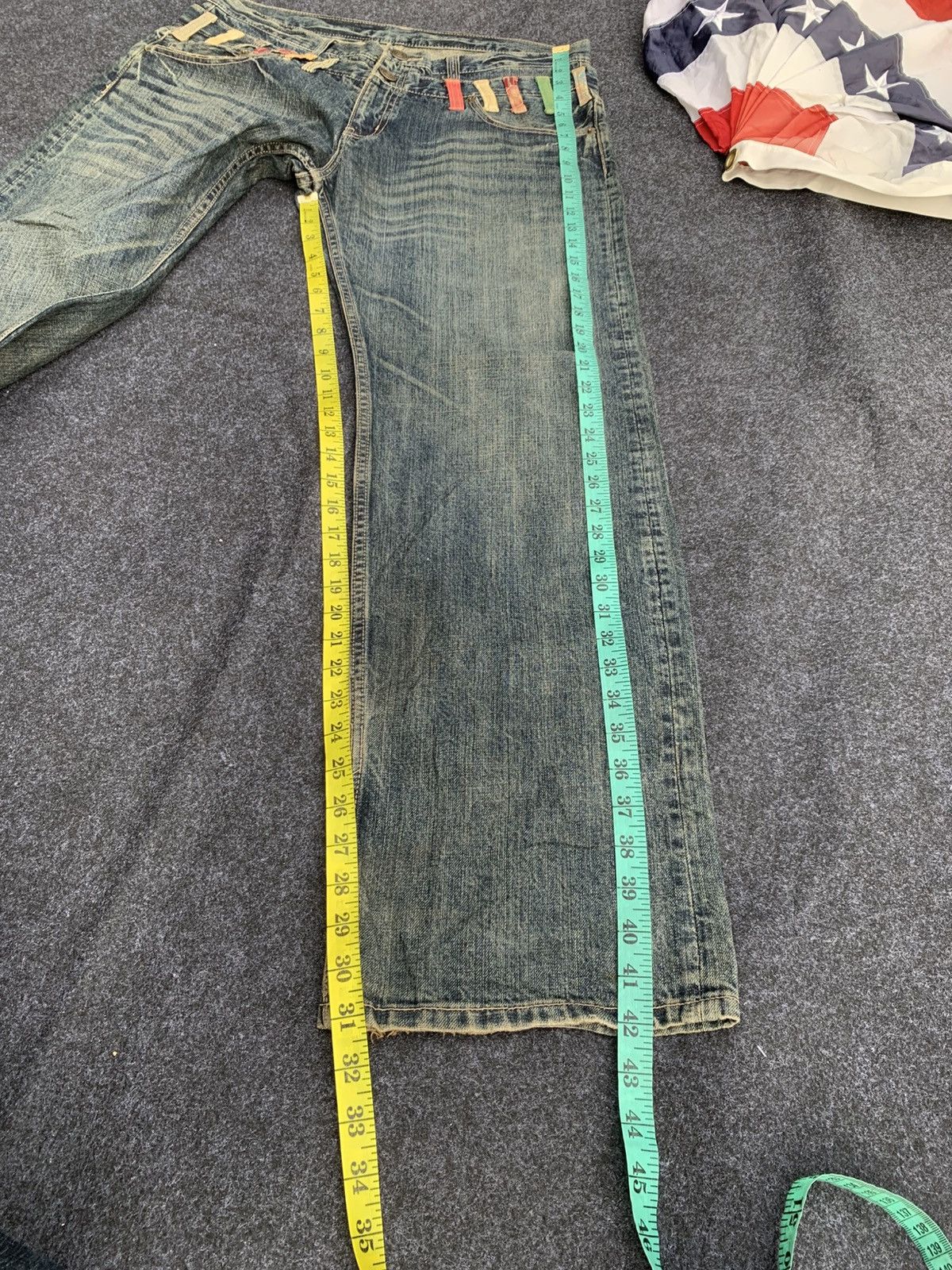 Japanese Brand Japanese Streetwear Double Waist Multi-Belt Loop Denim Jeans Size US 35 - 9 Thumbnail