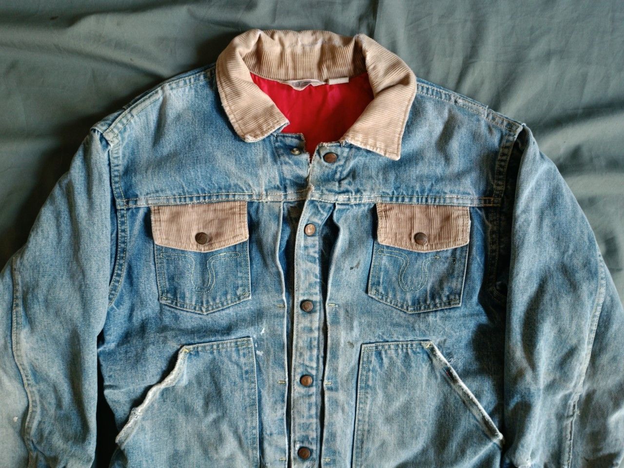 Vintage Vintage 1960s Big Smith Denim Distressed Snap Button Jacket. Size US L / EU 52-54 / 3 - 2 Thumbnail