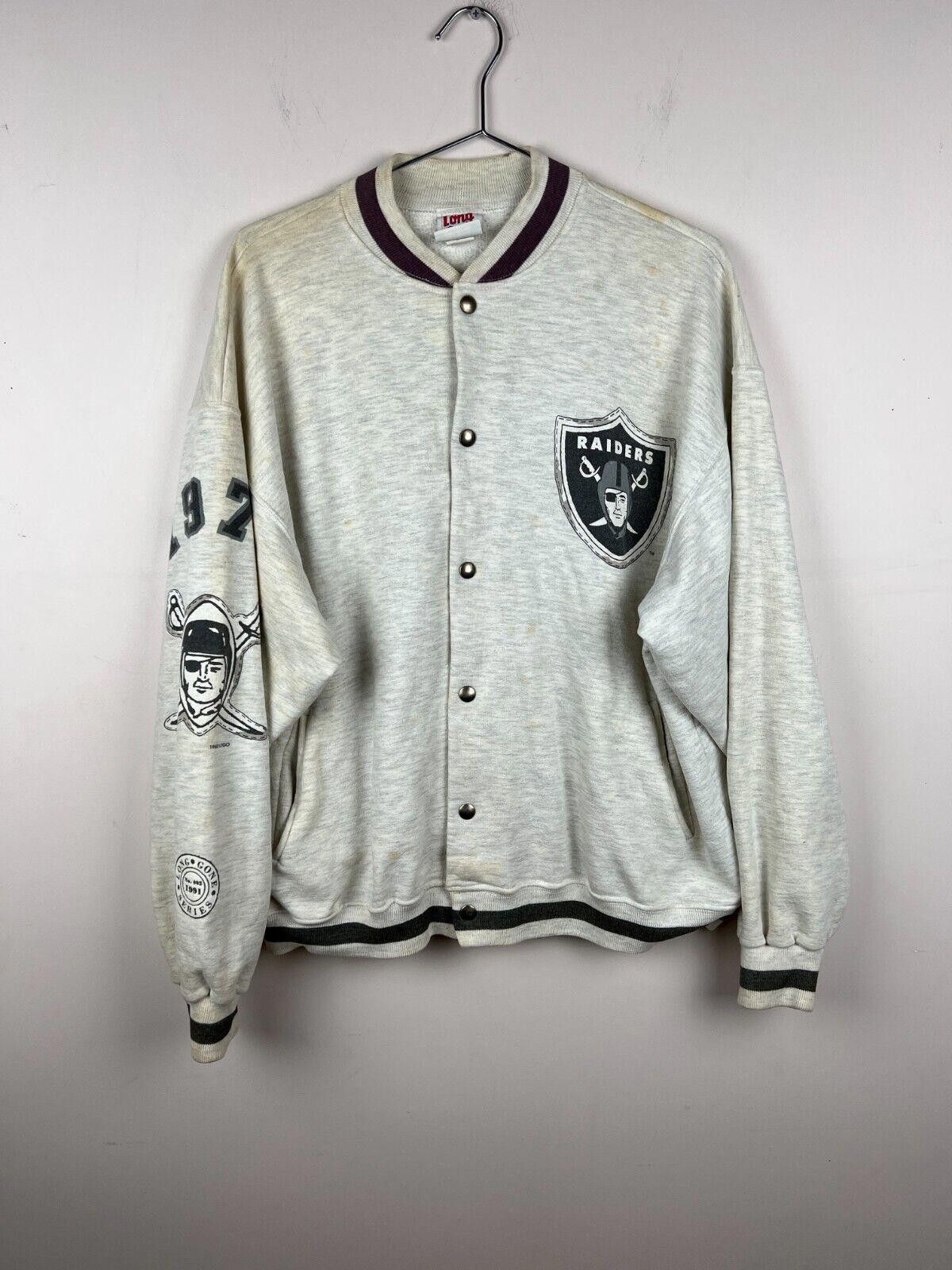 NFL × Vintage 1991 Long Gone Vintage Oakland Raiders Snap Jacket Cotton Size US XL / EU 56 / 4 - 2 Thumbnail