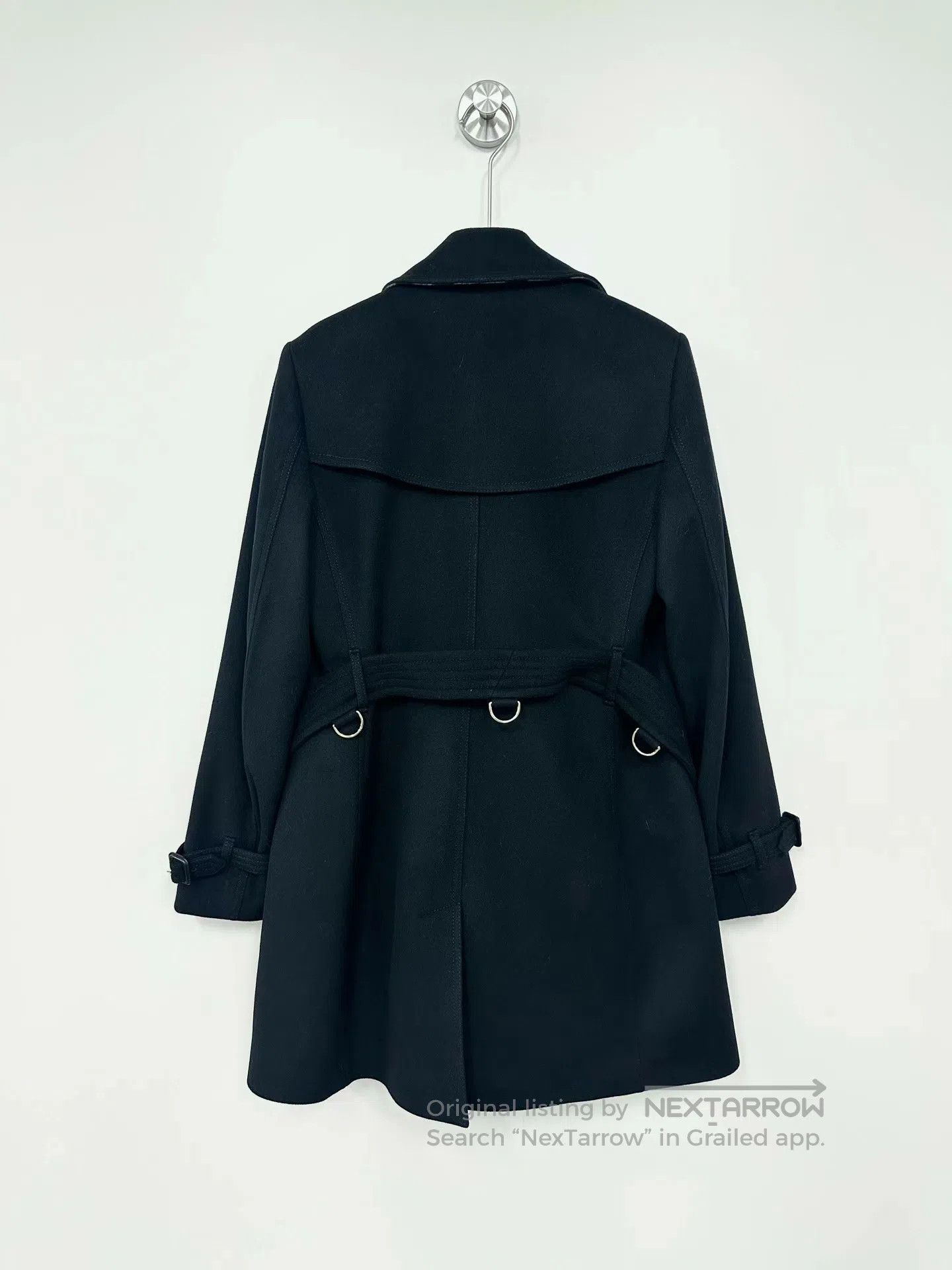 Burberry Burberry Classic Black Double Breasted Tweed Coat Jacket| Size XS / US 0-2 / IT 36-38 - 2 Thumbnail