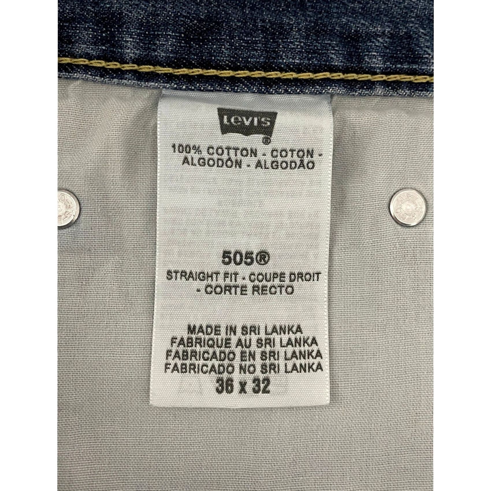 Levi's Levi’s 505 Men’s Straight Jeans 36x32 Blue Denim Regular Fit 5-Pocket Pants Size US 36 / EU 52 - 4 Thumbnail