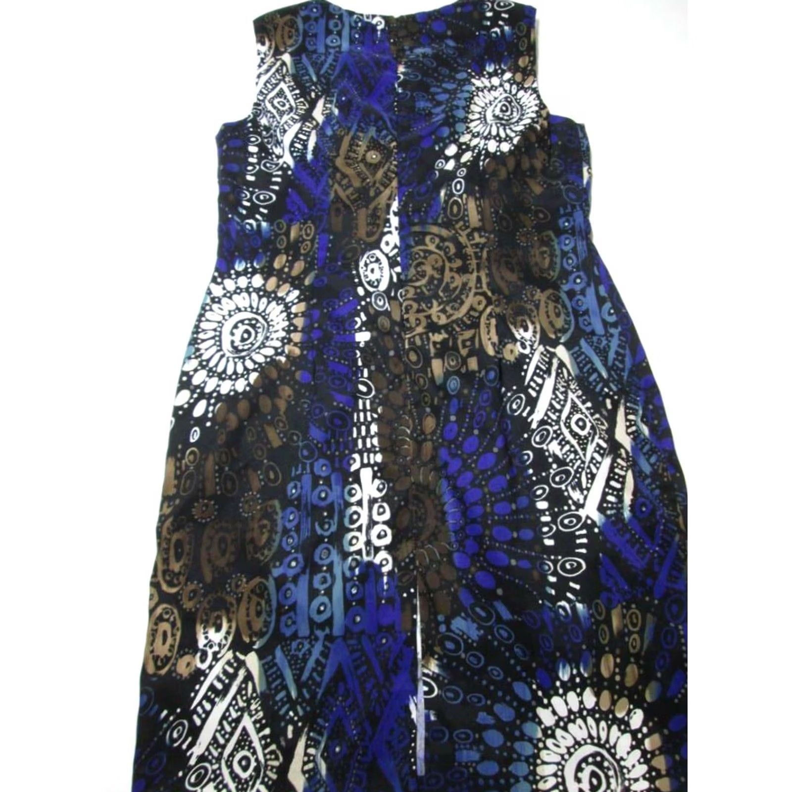 Vintage Connected Womens Dress Navy V-Neck Sleeveless Zip Back L Midi Sheath Pattern: Solid - Brand Connected - Size L Size L / US 10 / IT 46 - 2 Thumbnail