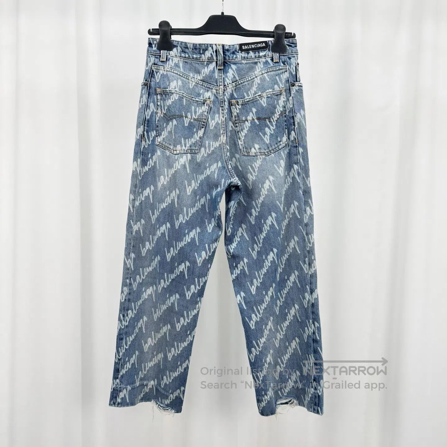 Balenciaga Balenciaga Script Logo All-Over Print Jeans| Size 37" - 2 Thumbnail