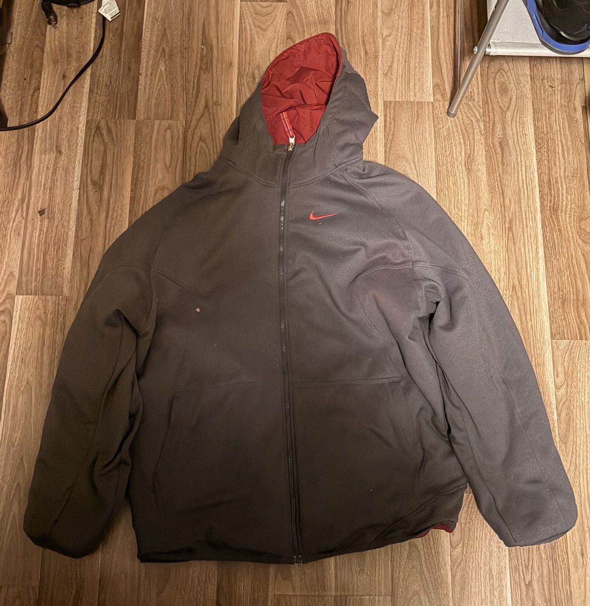 Nike Vintage Grey and Red Nike Reversable Rain jacket Size US L / EU 52-54 / 3 - 3 Thumbnail