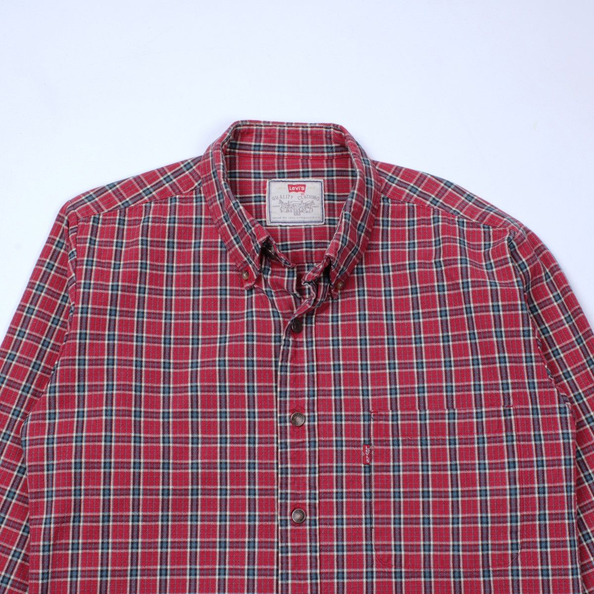 Levi's × Vintage LEVIS Levi Strauss Vintage Rare Plaid Shirt Metal Button Size US M / EU 48-50 / 2 - 3 Thumbnail