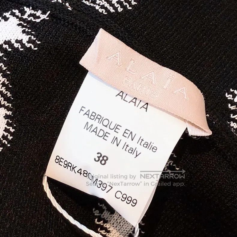 Alaia Alaia Black and white color block knitted jacquard dress Size XS / US 0-2 / IT 36-38 - 8 Thumbnail
