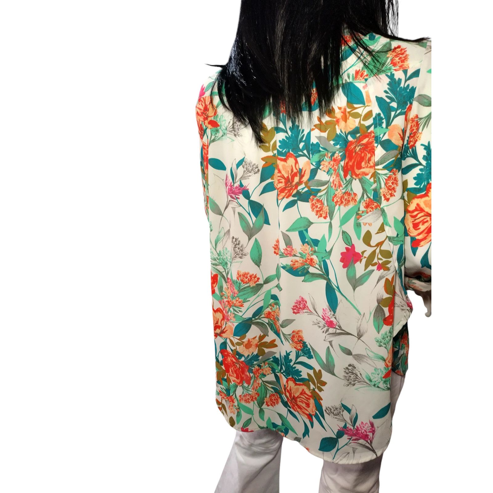 Guess Guess Womens Casual Tunic Long Sleeve Multicolored Floral Size L / US 10 / IT 46 - 3 Thumbnail