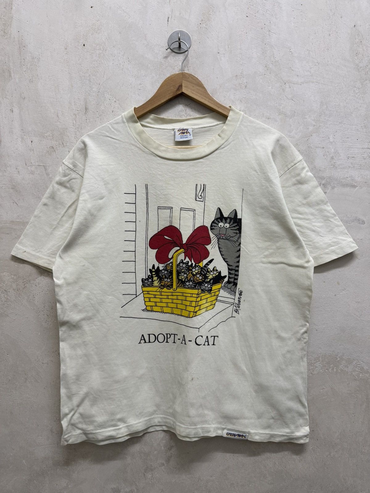Vintage Vintage 90s Crazy Shirts Hawaii “Adopt a Cat” B Kliban Tees Size US M / EU 48-50 / 2 - 1 Thumbnail