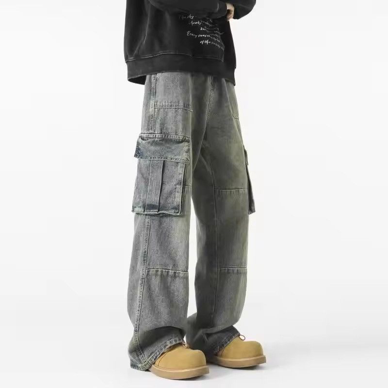 Aoyama x zai washed fade cargo jeans
