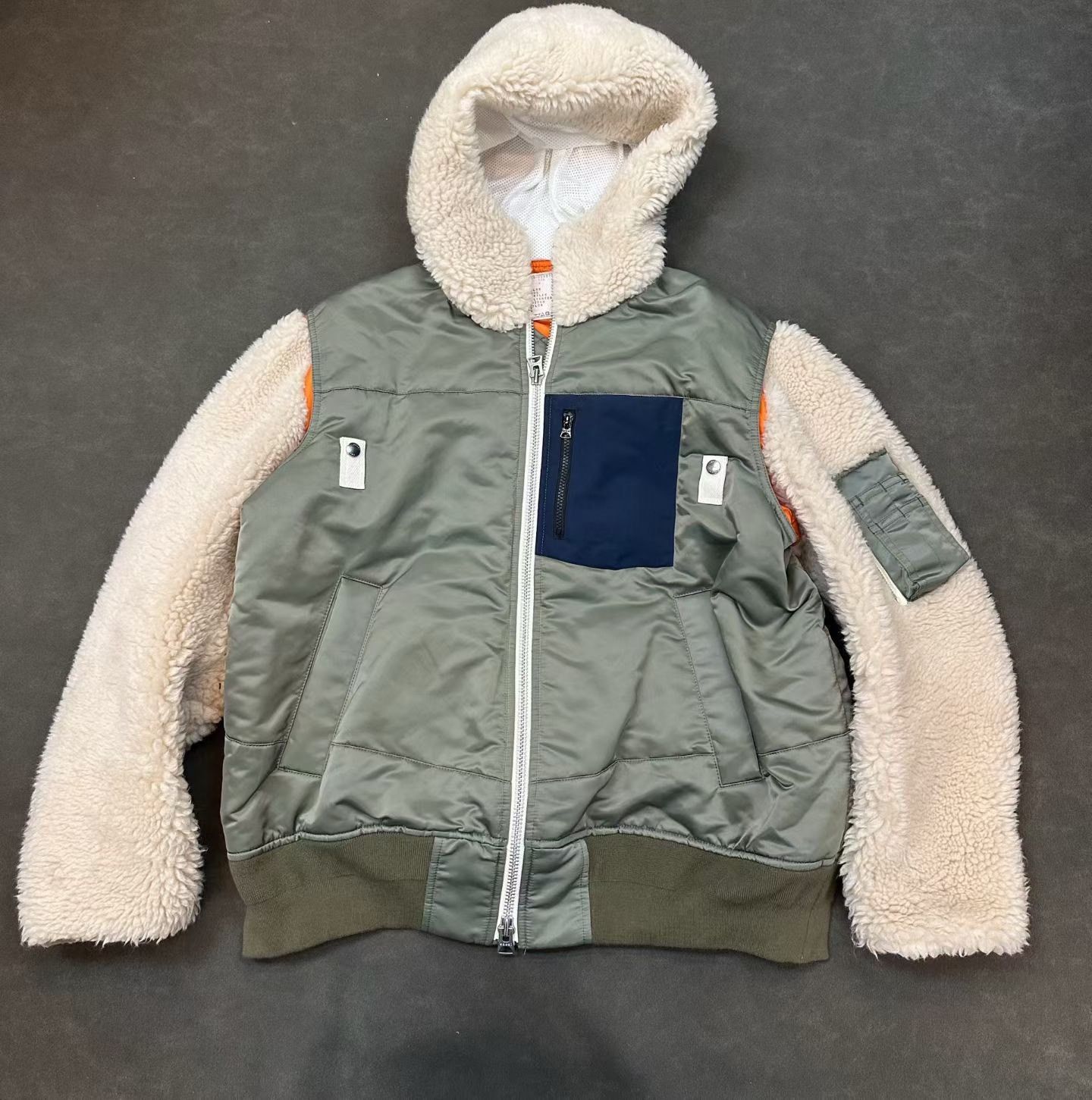 Sacai Sacai Color-block Zip-up Hooded Jacket Size US L / EU 52-54 / 3 - 1 Thumbnail