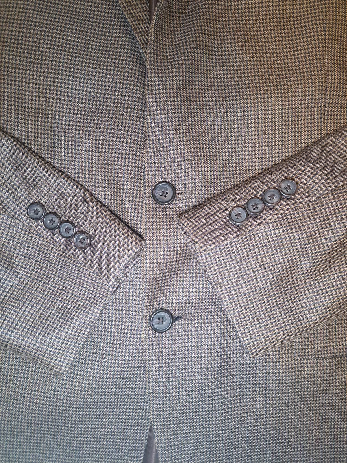 Polo Ralph Lauren NEW Ralph Lauren Sport Coat Mens 46L Brown Houndstooth Silk Size 46L - 5 Thumbnail