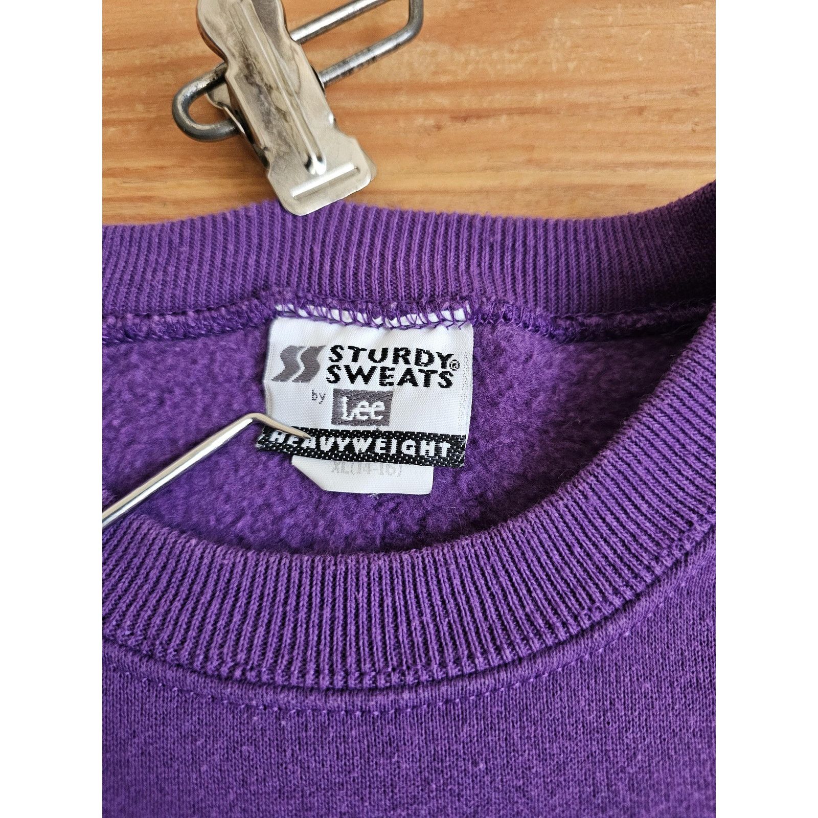 Lee Lee Blank Plain Purple Sweatshirt Girls Sz XL 14-16 1990s Size XL / US 12-14 / IT 48-50 - 4 Thumbnail