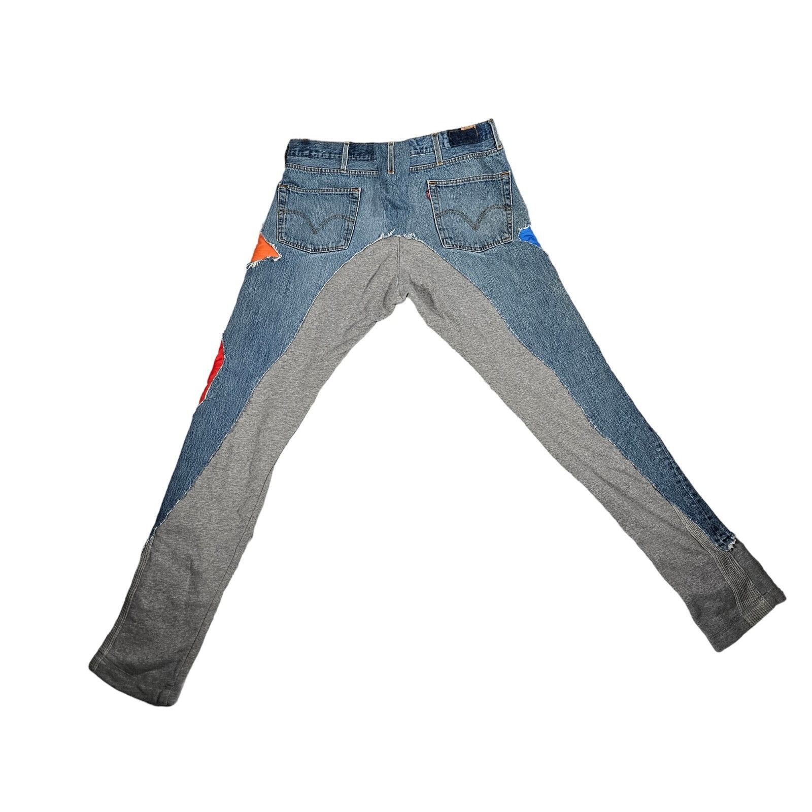 Greg Lauren 50/50 Denim / Terry Nylon Patch Long Pants Size US 40 / EU 56 - 7 Thumbnail