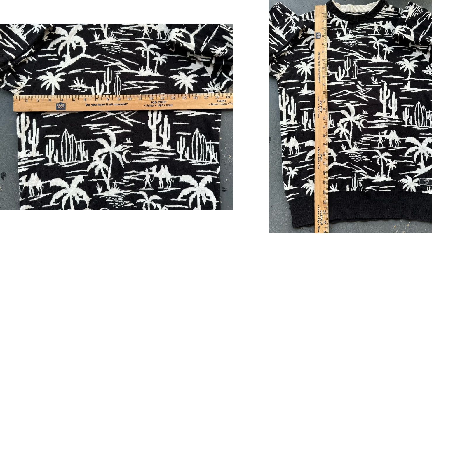 Scotch & Soda Scotch & Soda Sweater Men S Floral Black White Cotton Jacquard Patterned Pullover Size US S / EU 44-46 / 1 - 9 Thumbnail