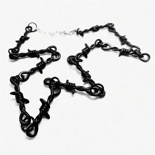 VIBE Unisex Small Black Barbed Wire Choker Necklace Size ONE SIZE - 2 Thumbnail