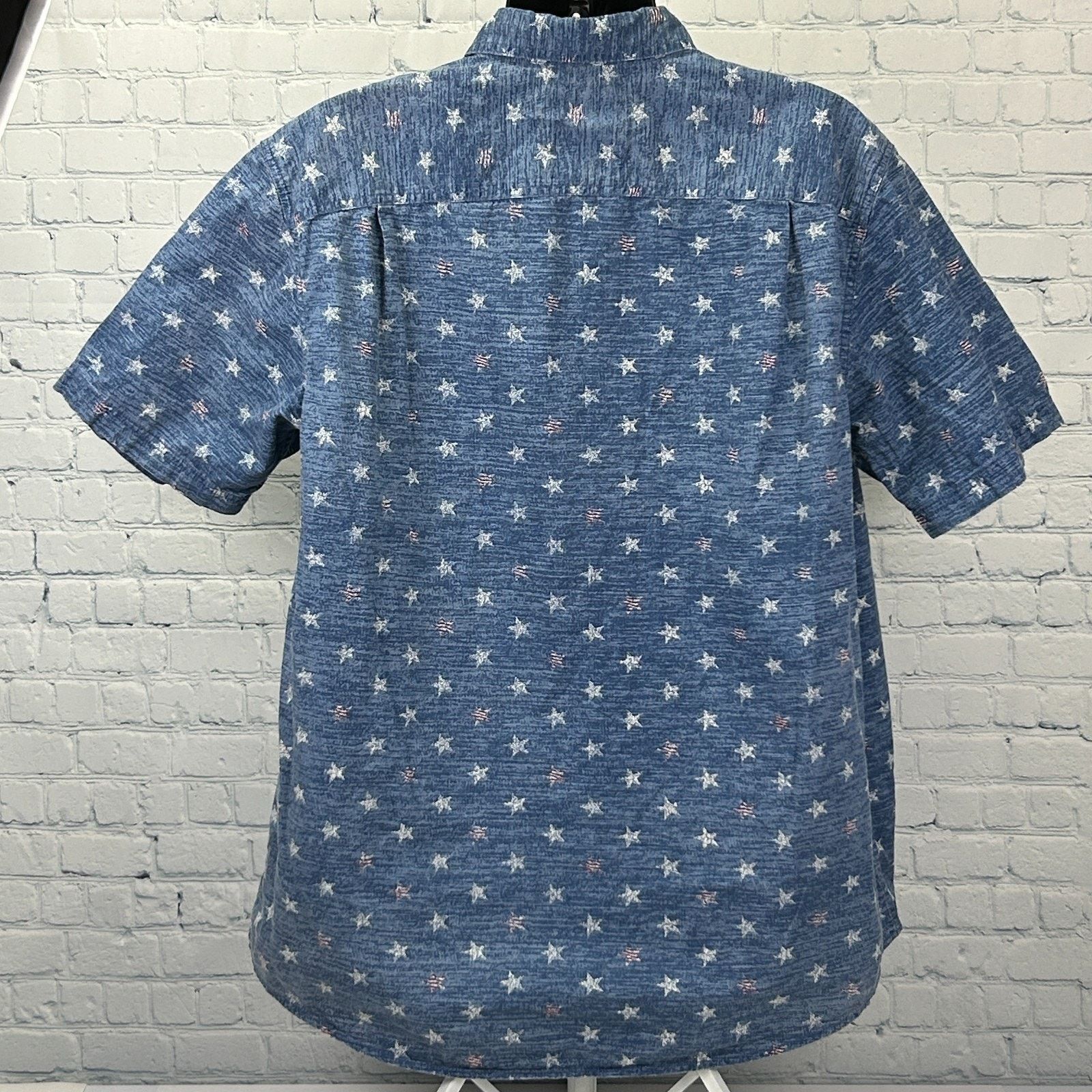 Other Outdoor Life USA Flag Stars Button Front Shirt Blue X-Large Size US XL / EU 56 / 4 - 3 Thumbnail
