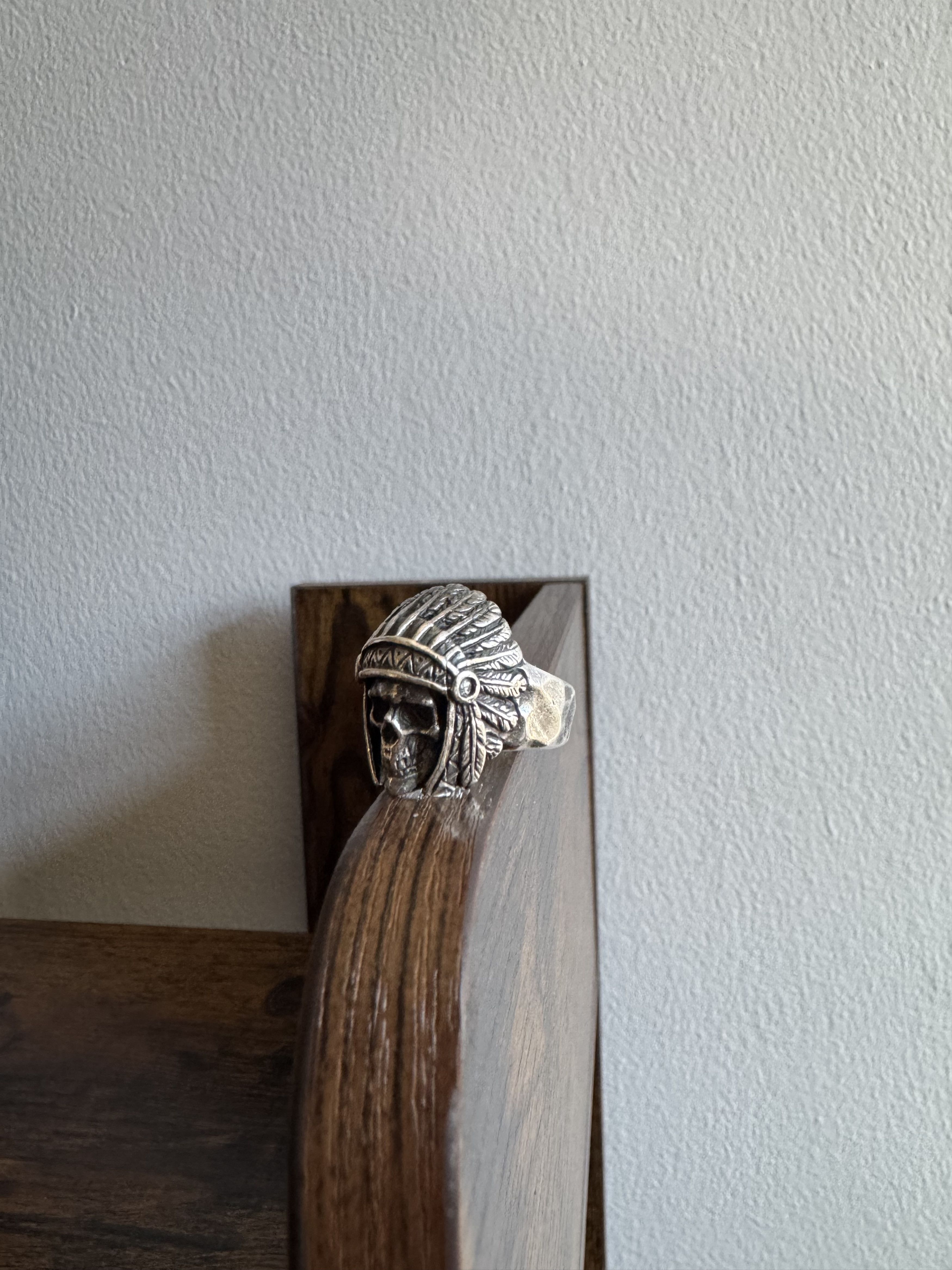 Other 13 Lucky Monkey Silver .925 Native American Skull Ring Size ONE SIZE - 1 Thumbnail