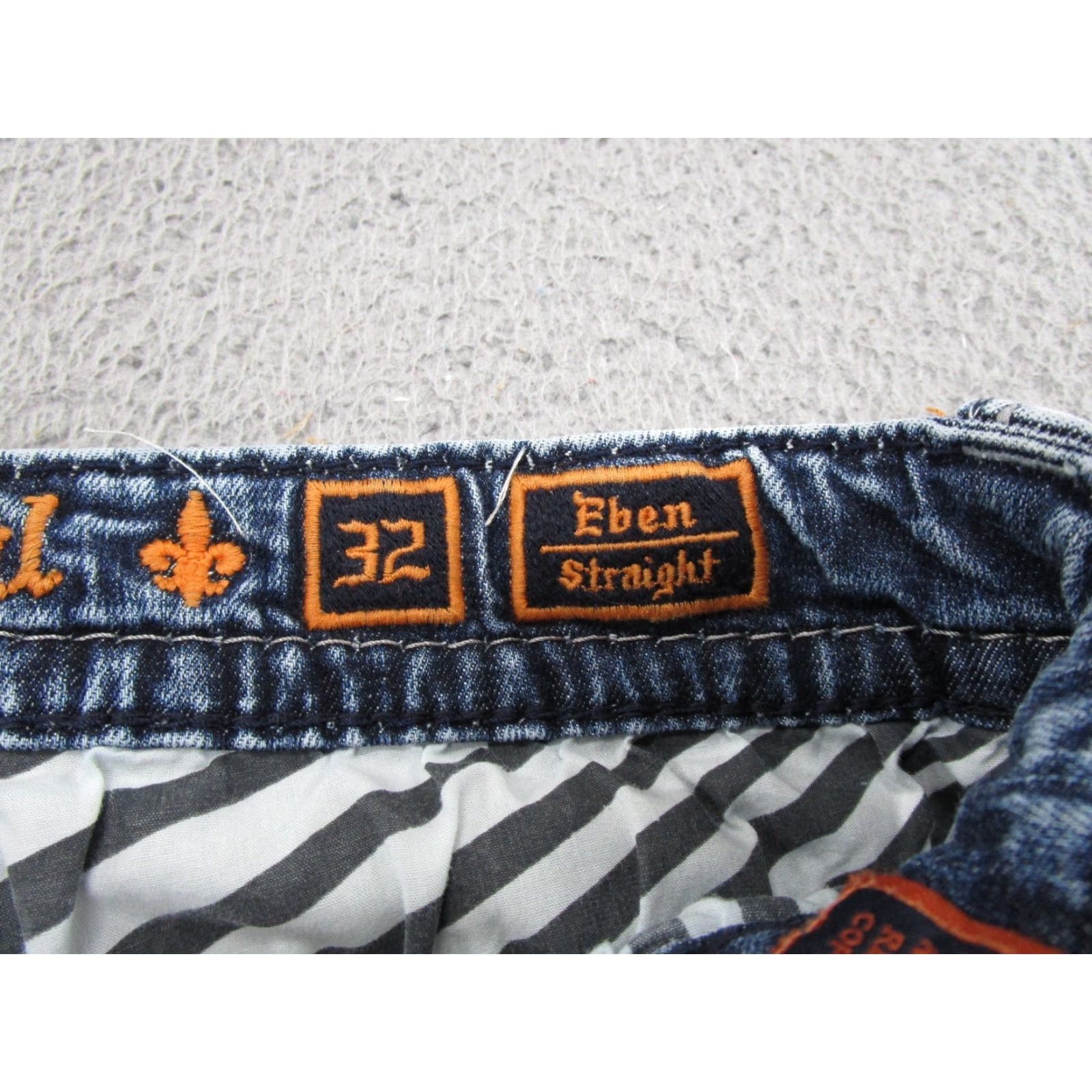 Vintage Rock Revival Eben Jeans Men’s 32x31.5 Straight Distressed Medium Wash Denim Size US 32 / EU 48 - 5 Thumbnail