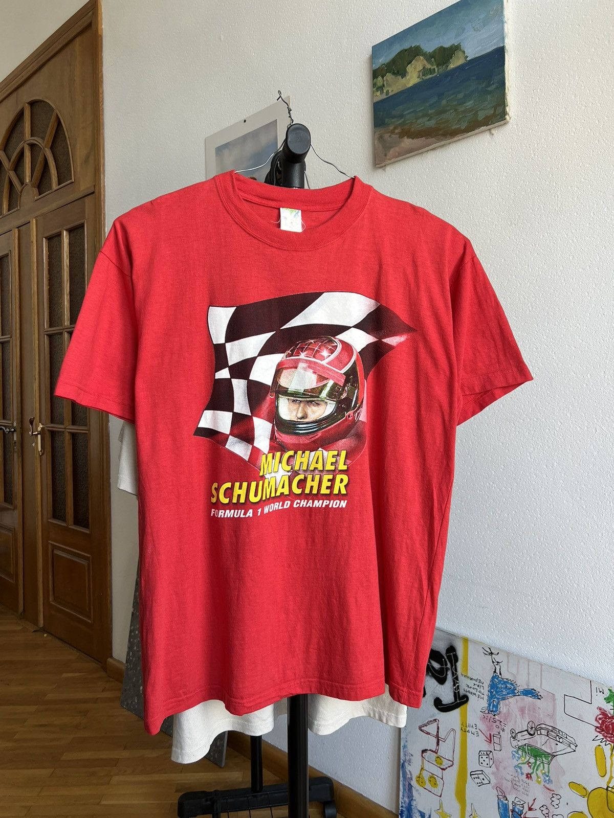 Ferrari × Vintage Michael Schumacher race to win t shirt 90s Size US XL / EU 56 / 4 - 1 Thumbnail