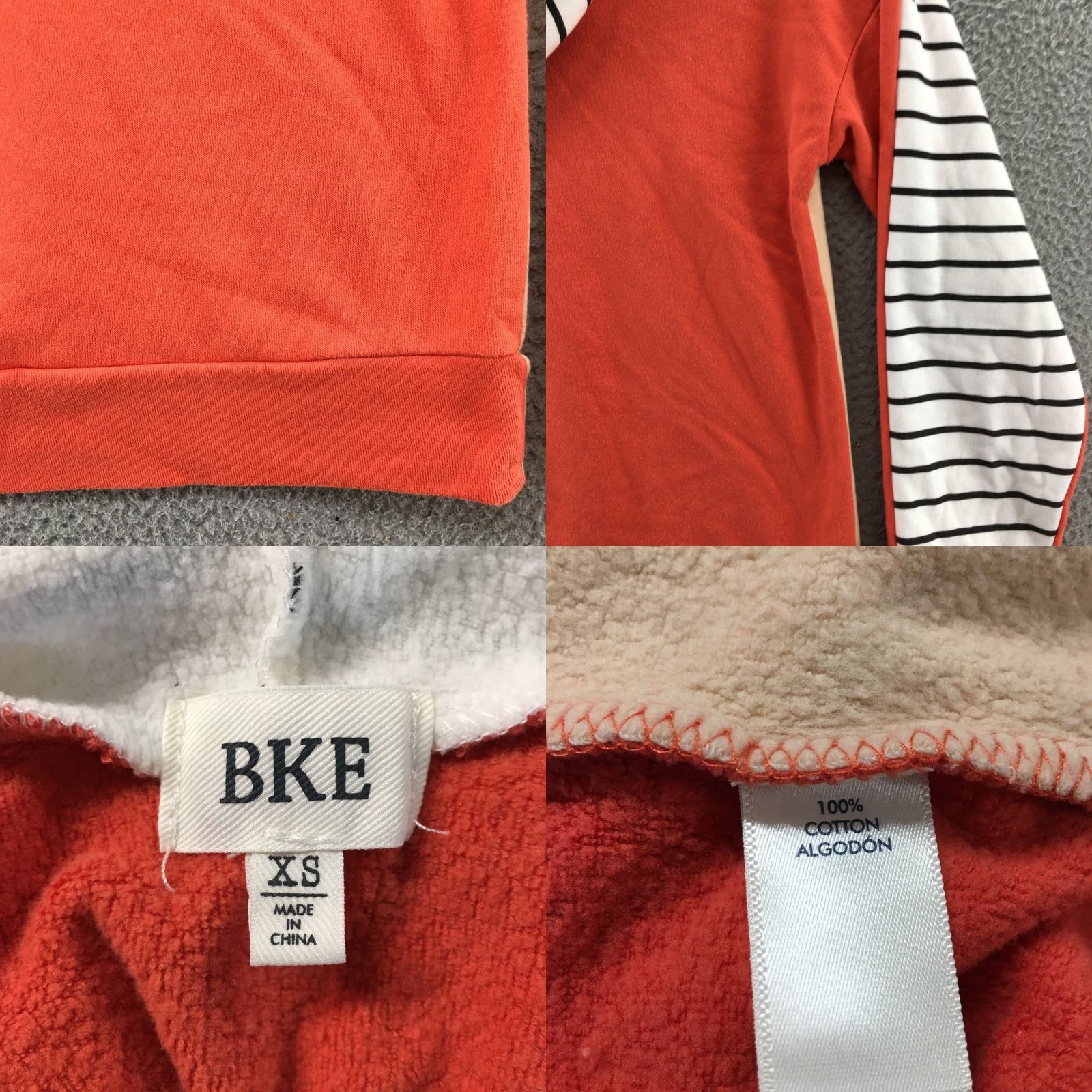 BKE BKE Hoodie Womens XS Red Orange Cotton Hooded Long Sleeve Pullover Shirt Mens Womens Girl Boy Size XS / US 0-2 / IT 36-38 - 10 Thumbnail