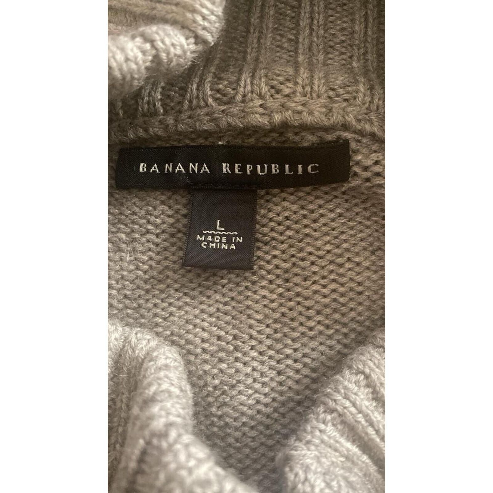 Banana Republic Banana Republic Cardigan Sweater Large Gray 100% Merino Wool Size L / US 10 / IT 46 - 6 Thumbnail