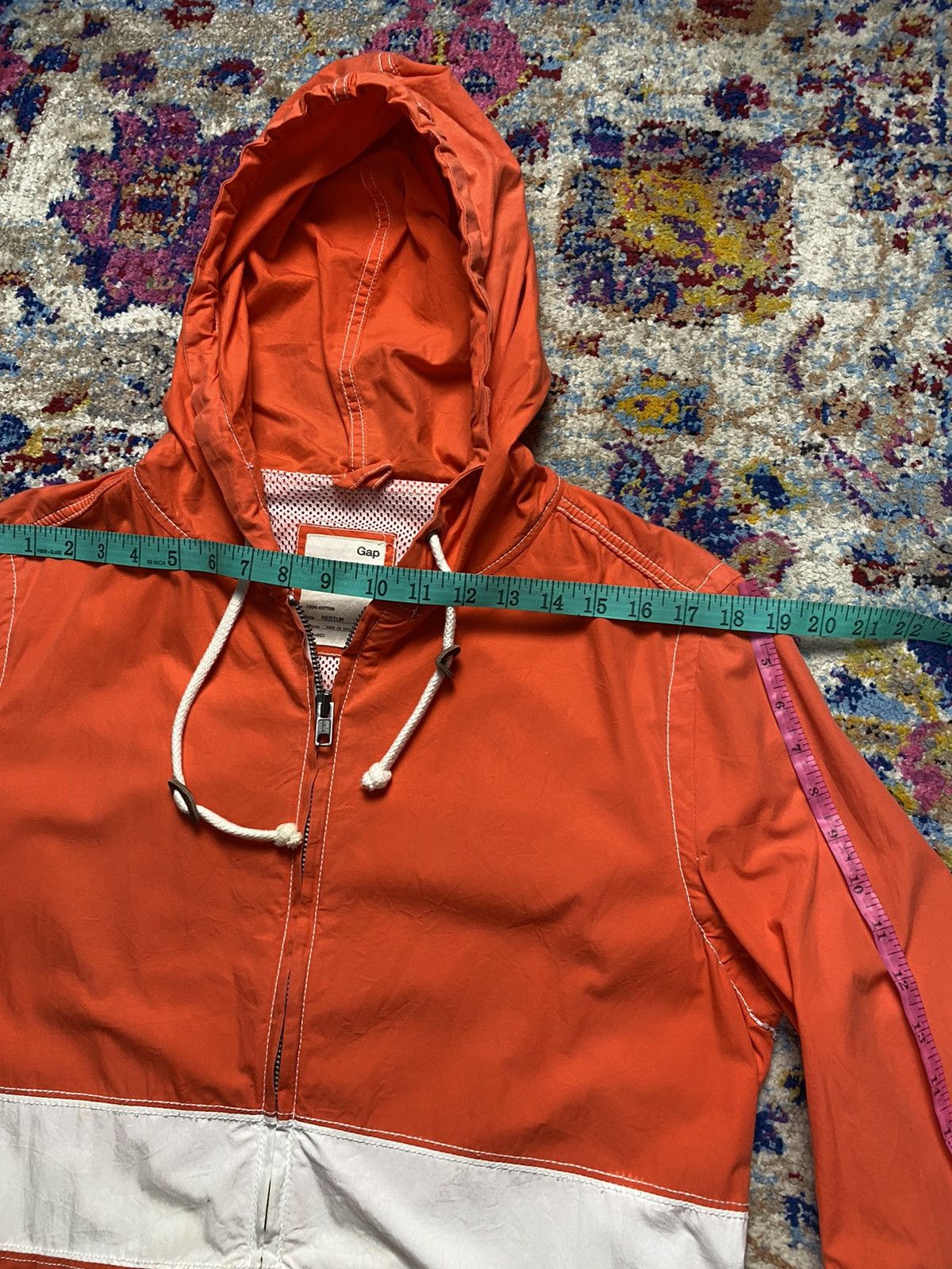 Gap 03/13' GAP Striped Hooded Lava Orange V/304206 Size US M / EU 48-50 / 2 - 14 Thumbnail