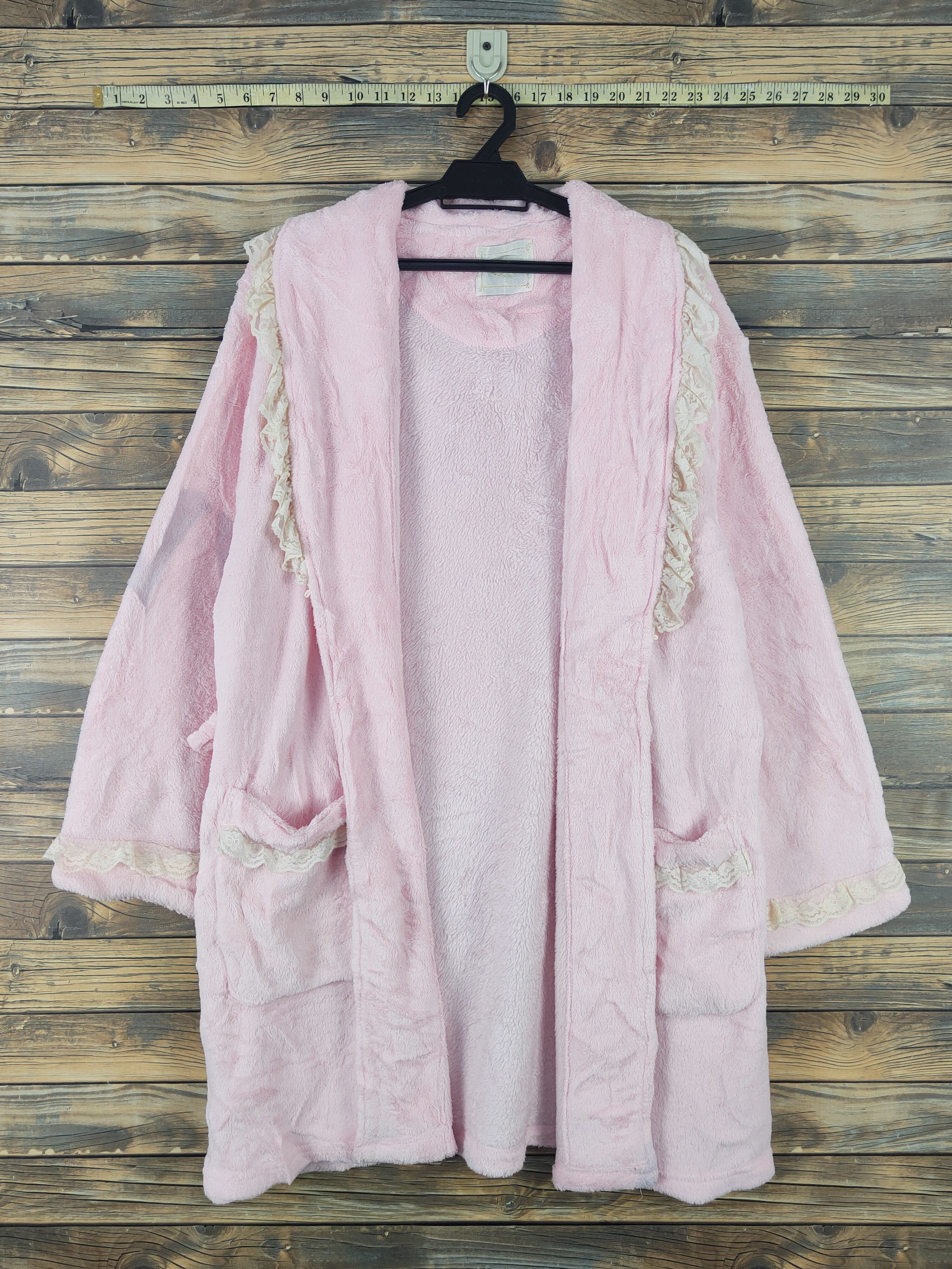 Aran Isles Knitwear × Japanese Brand × Vintage Sweet Rouge Pink Fur Mohair Bathrobe Size L / US 10 / IT 46 - 1 Thumbnail