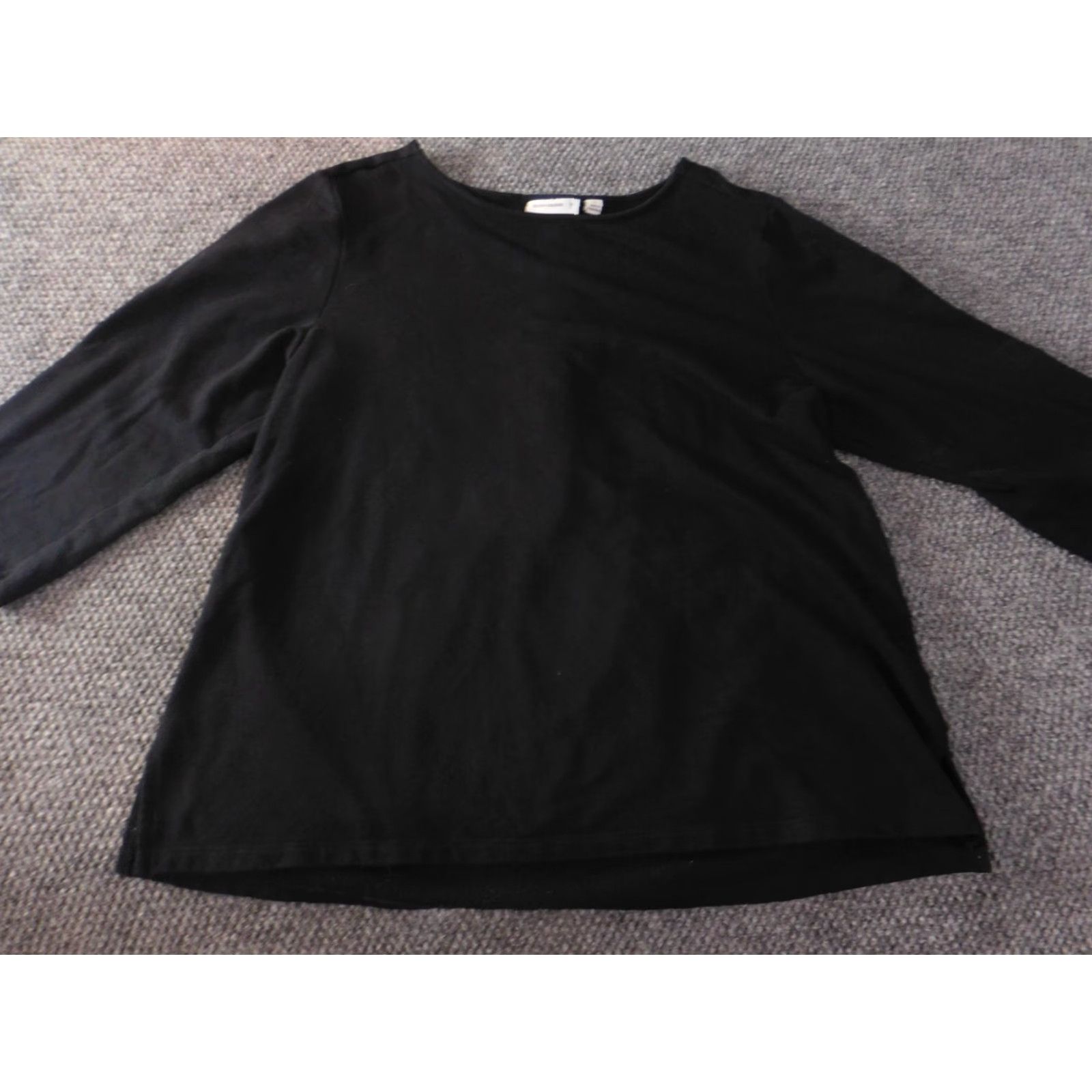 Vintage Susan Graver Sweater Large black stretch womens pullover classic cotton Shirt Size L / US 10 / IT 46 - 2 Thumbnail