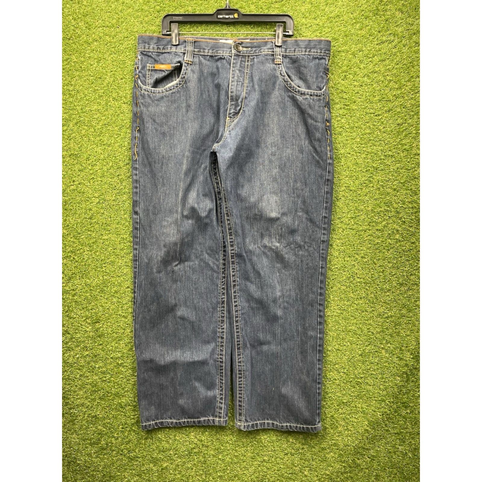 Vintage VINTAGE Miskeen Jeans Mens 42x32 Baggy Leg Black Pocket Art 90s 5-Pocket Denim Blue 90s Miskeen Originals Mens Jeans Style: Wide-Leg Size US 42 / EU 58 - 2 Thumbnail
