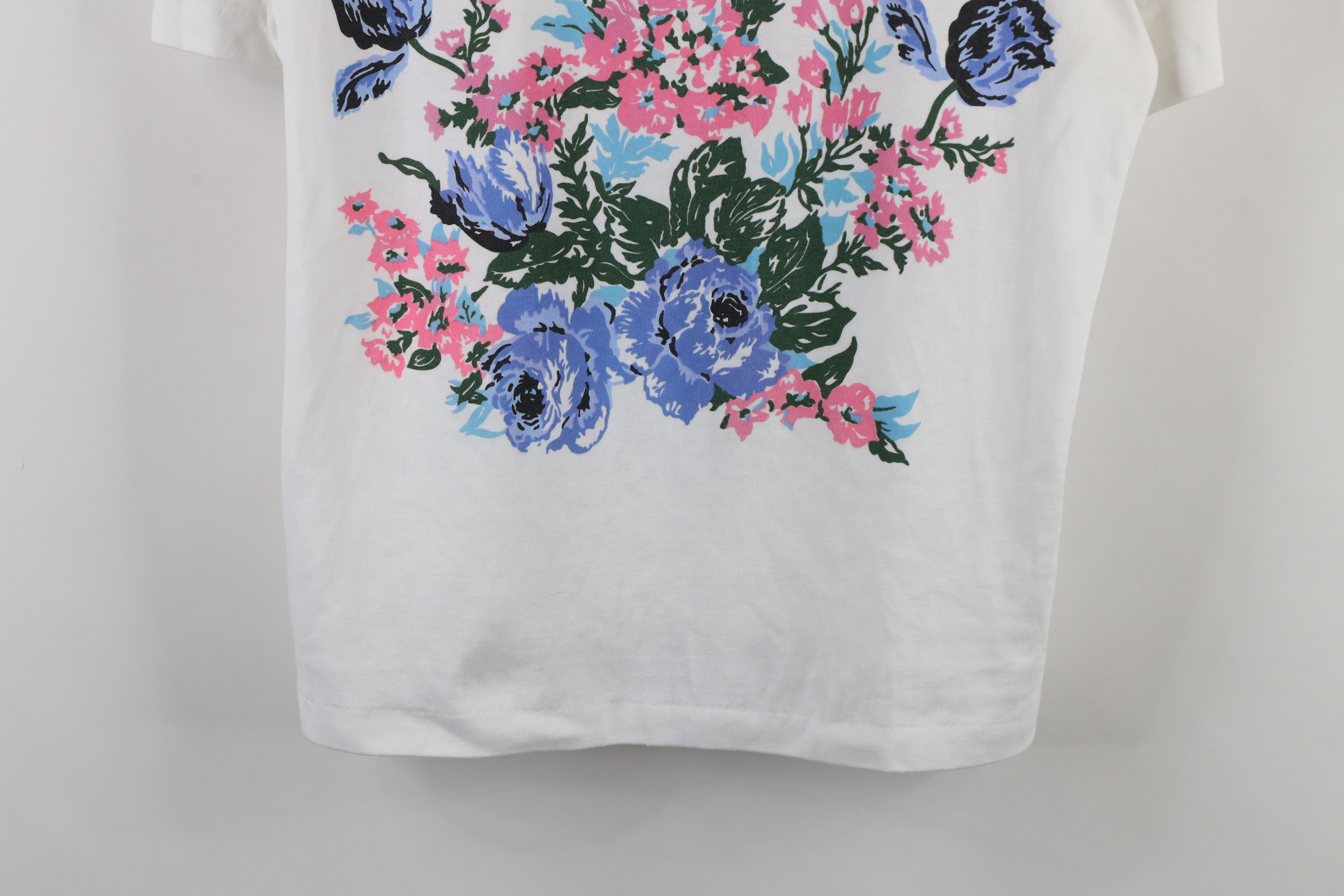 Vintage Vintage 90s Streetwear Floral Short Sleeve T-Shirt White USA Size L / US 10 / IT 46 - 3 Thumbnail