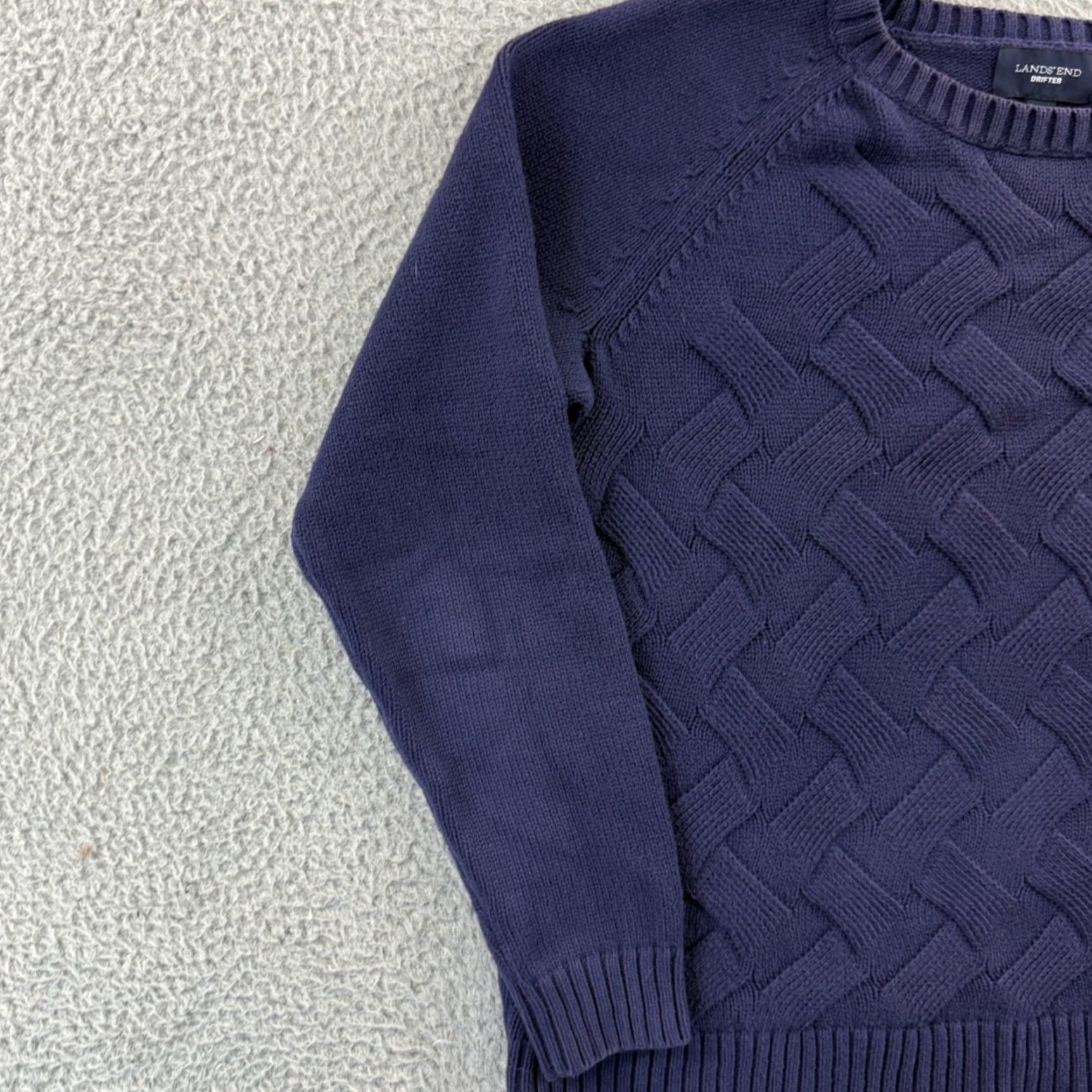 Lands' End Lands End Drifter Sweater Women XL Petite Blue Cable-Knit Pullover Size XL / US 12-14 / IT 48-50 - 4 Thumbnail