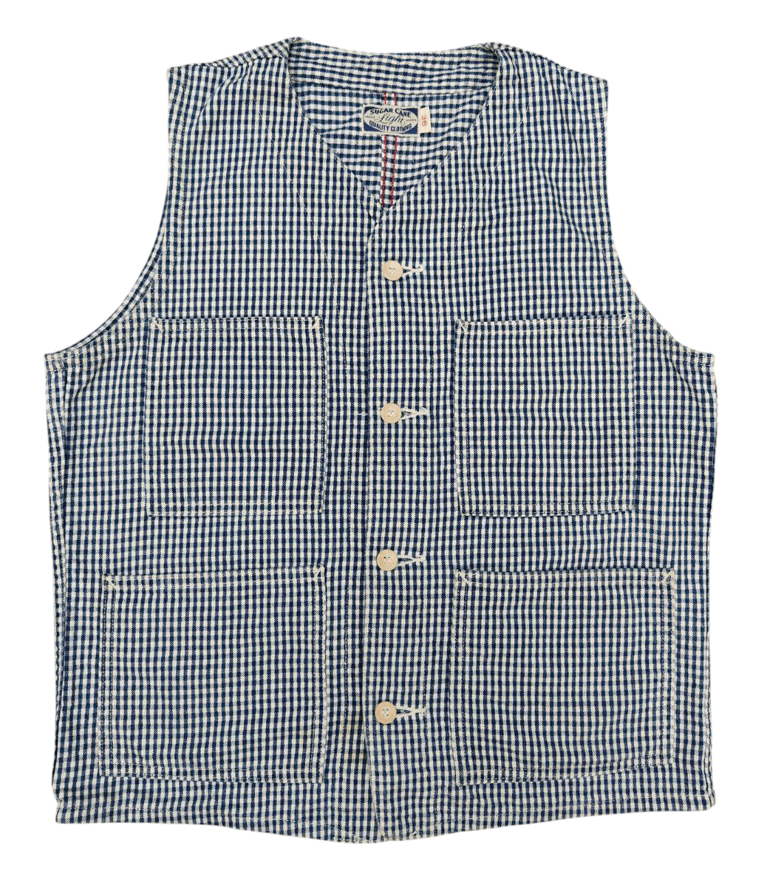 Sugar Cane Sugar cAne Checkered Cotton Vest Size US M / EU 48-50 / 2 - 1 Thumbnail