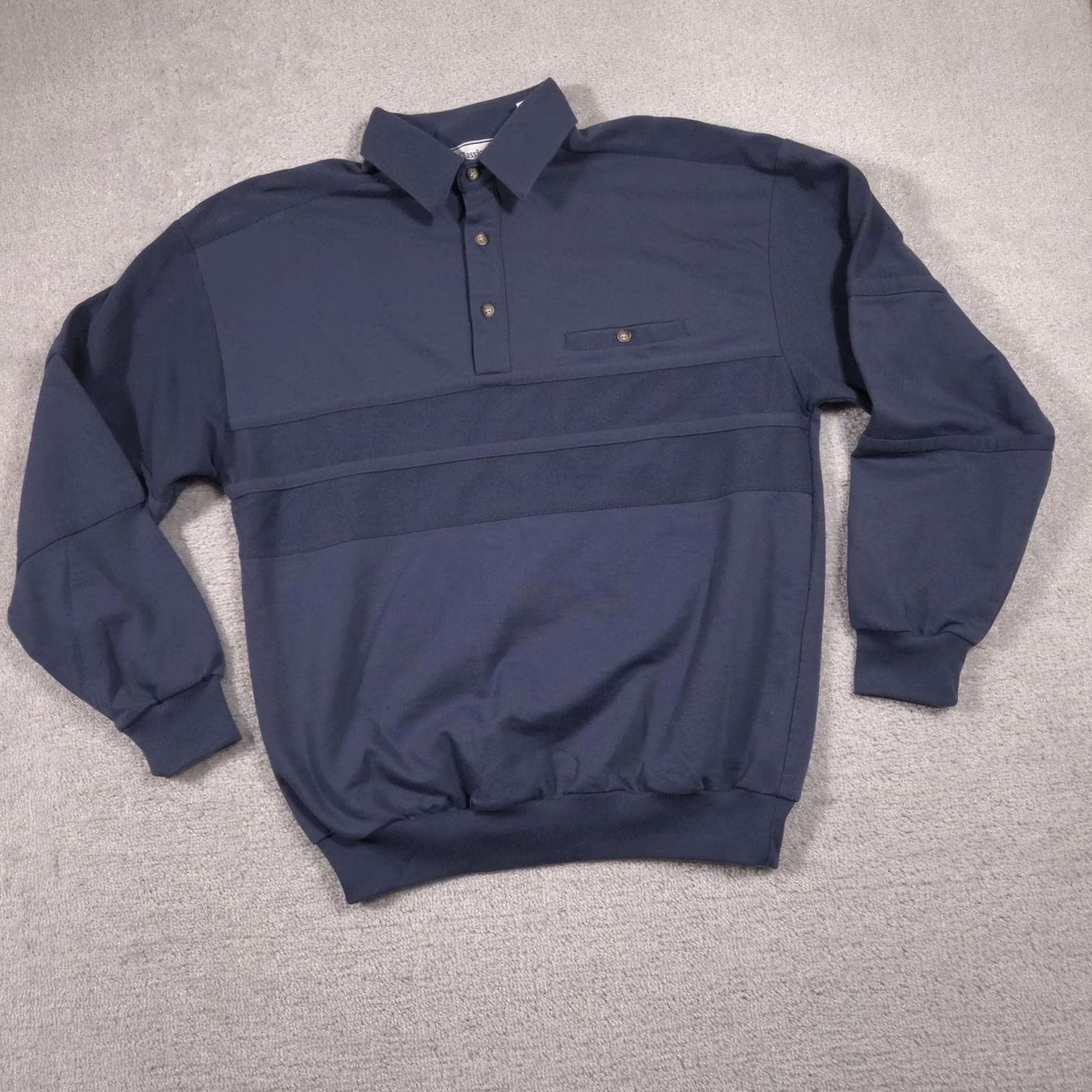 Vintage Classics by Palmland Sweater Mens Large Blue Collared Knit Pullover Long Sleeve Size US L / EU 52-54 / 3 - 3 Thumbnail