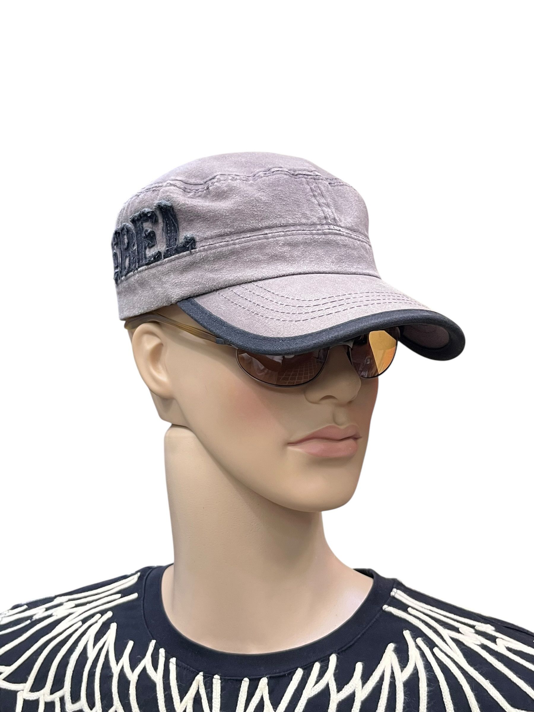 Vintage Vintage BLACK REBEL Distressed Grunge Military Cap Size ONE SIZE - 4 Thumbnail